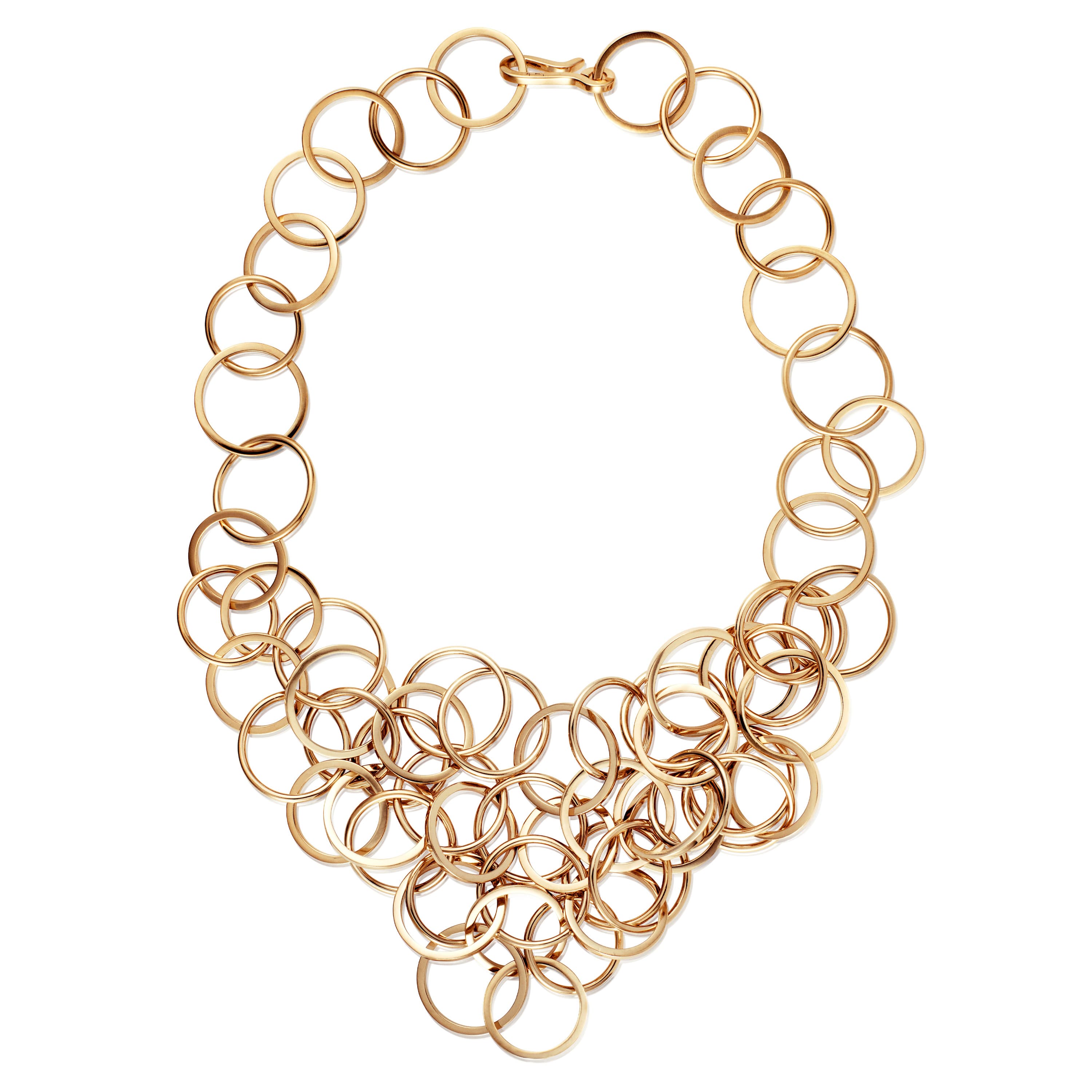 Kjede, Messy Rings Collier forgylt sølv