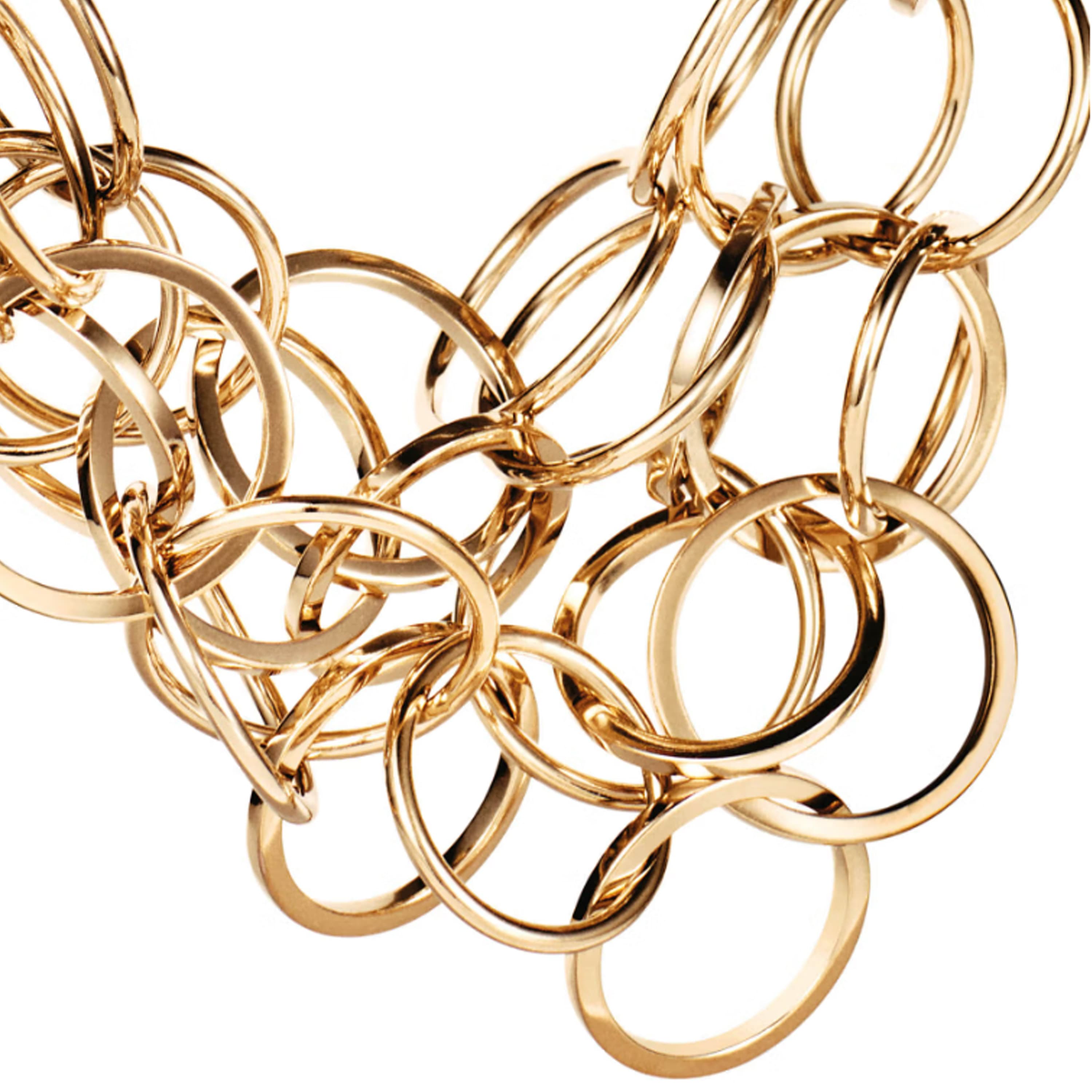 Kjede, Messy Rings Collier forgylt sølv