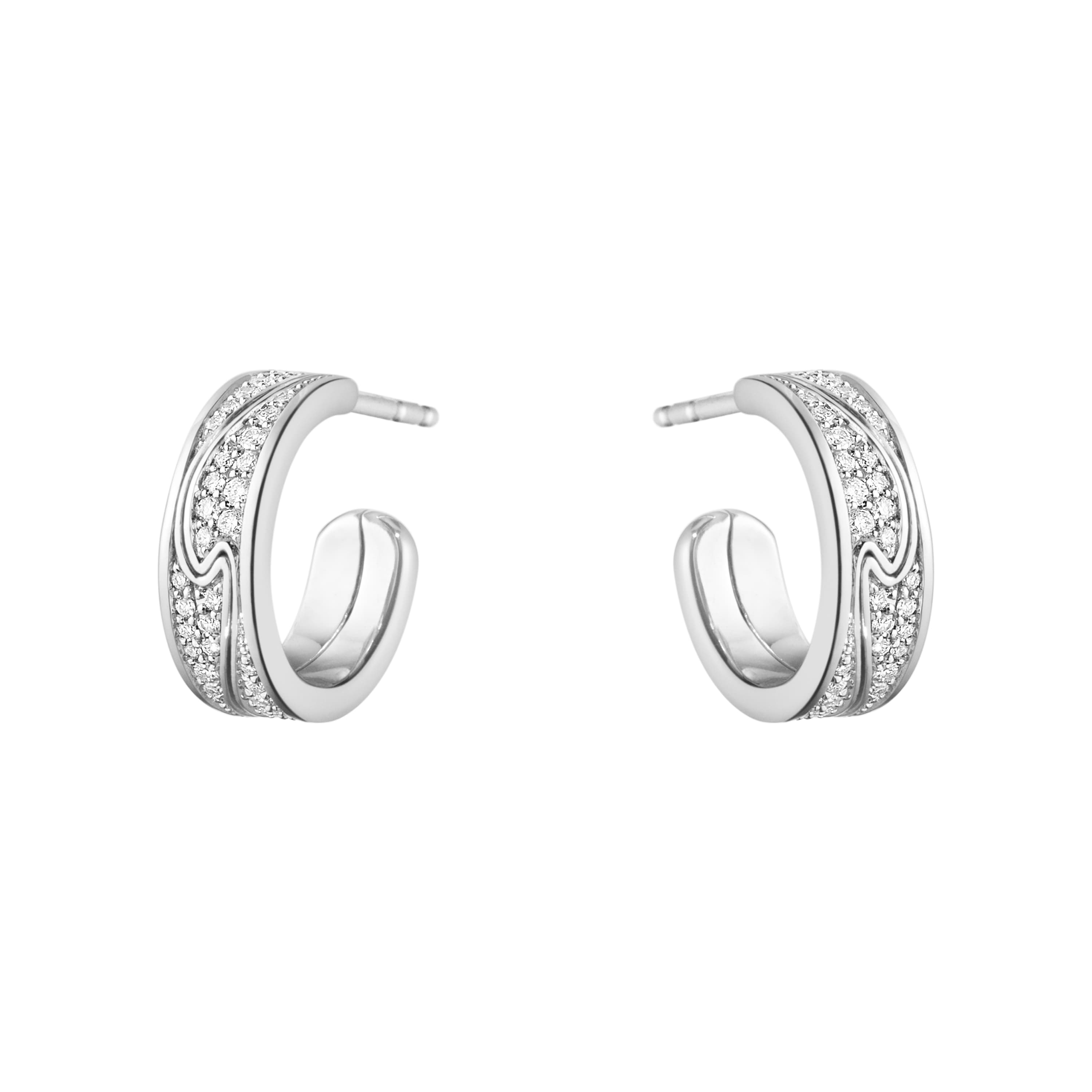 Øreringer, Fusion pavé 0,33 ct hvitt gull