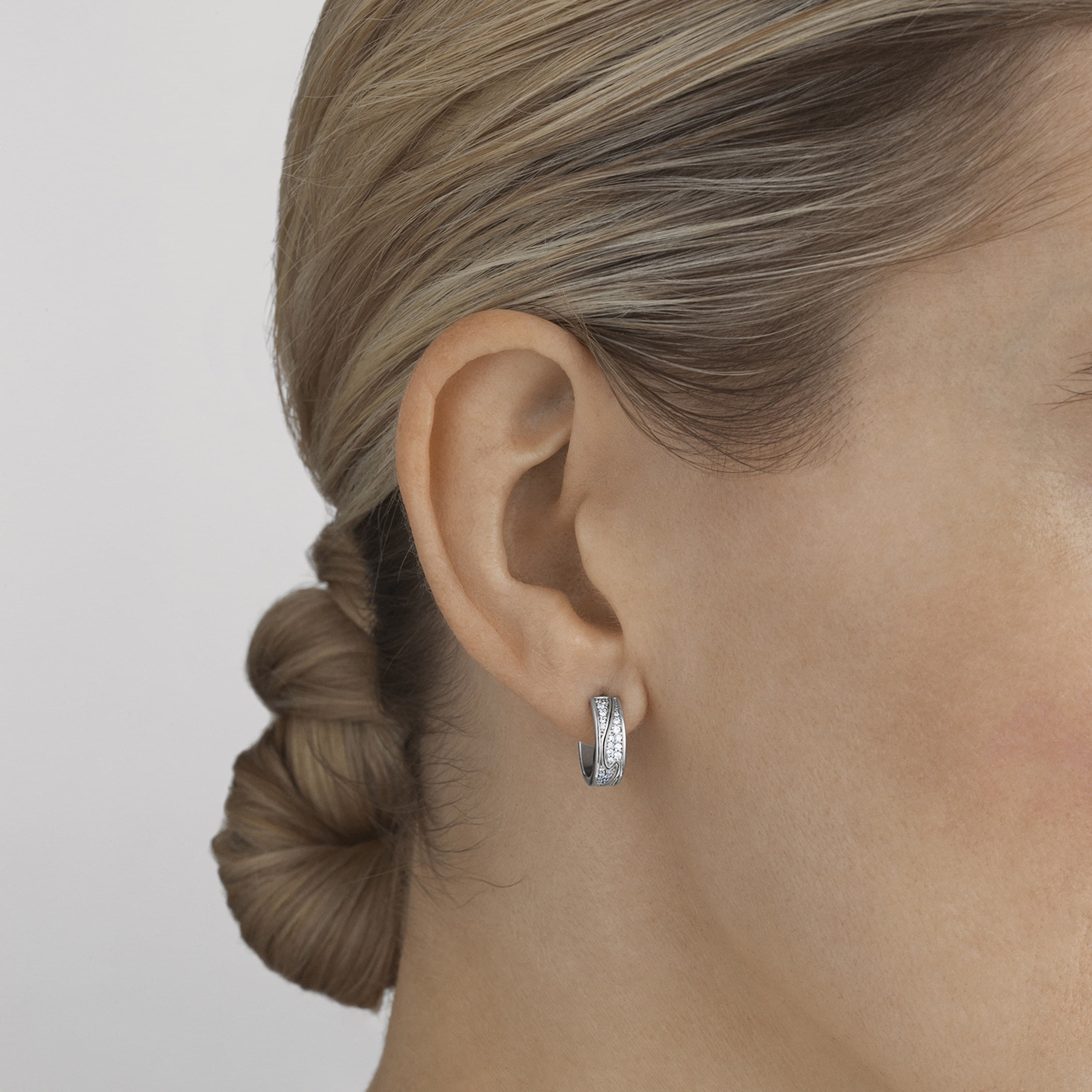 Øreringer, Fusion pavé 0,33 ct hvitt gull
