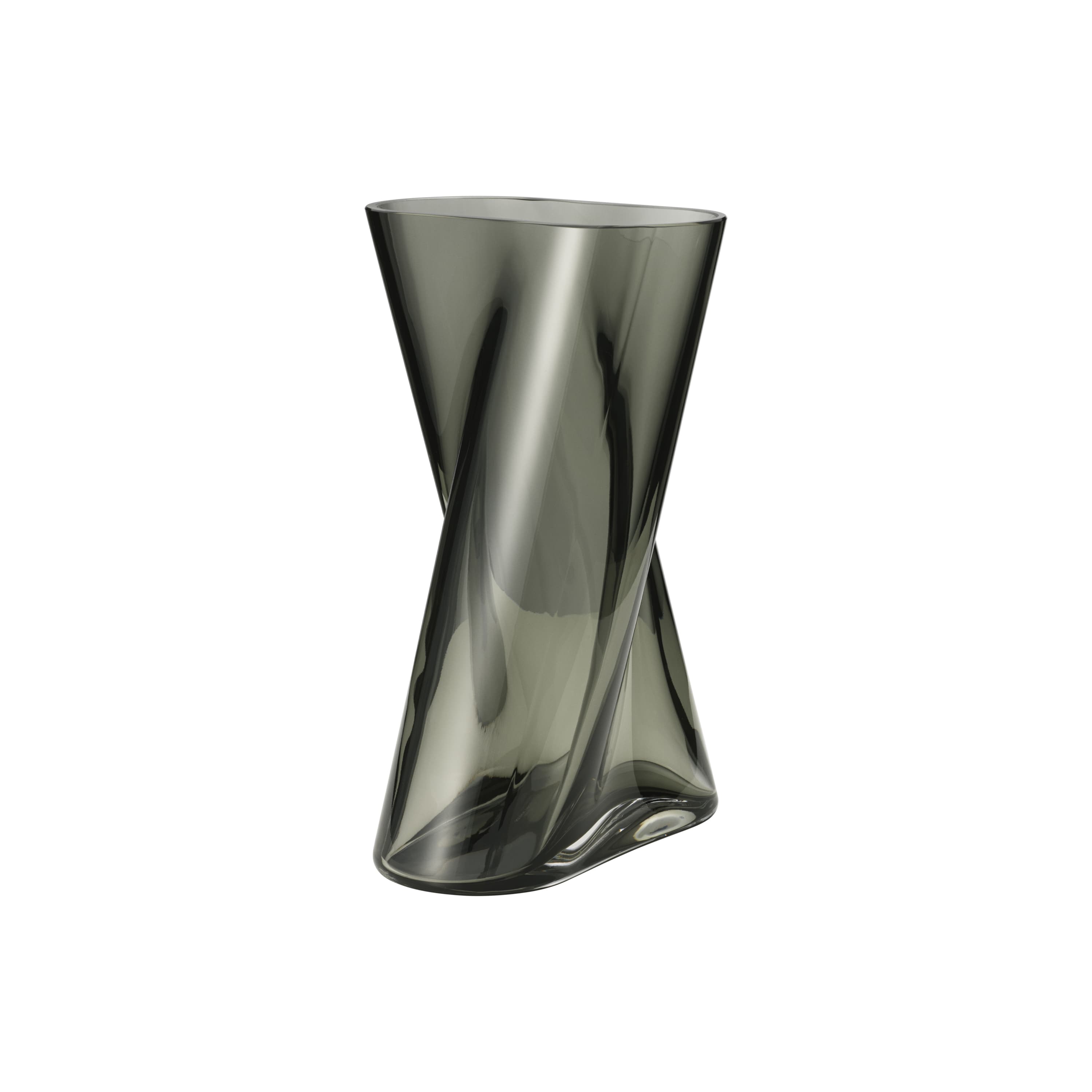 Vase, Lituus medium røykfarget glass