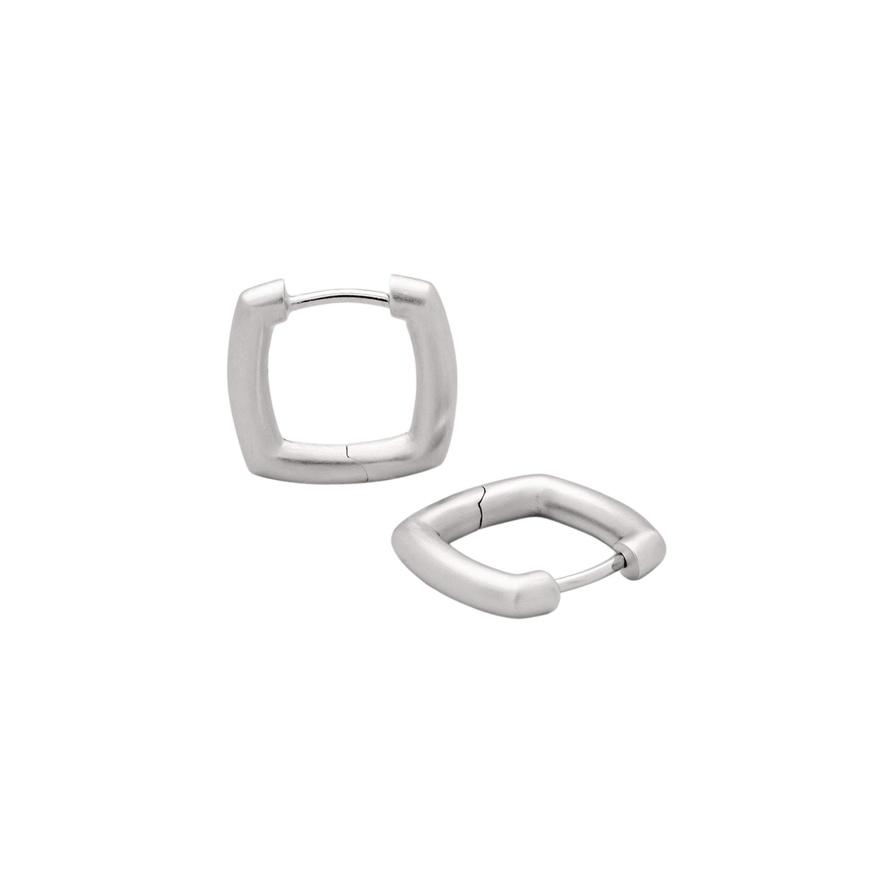 Øreringer, Frame Small Satin sølv