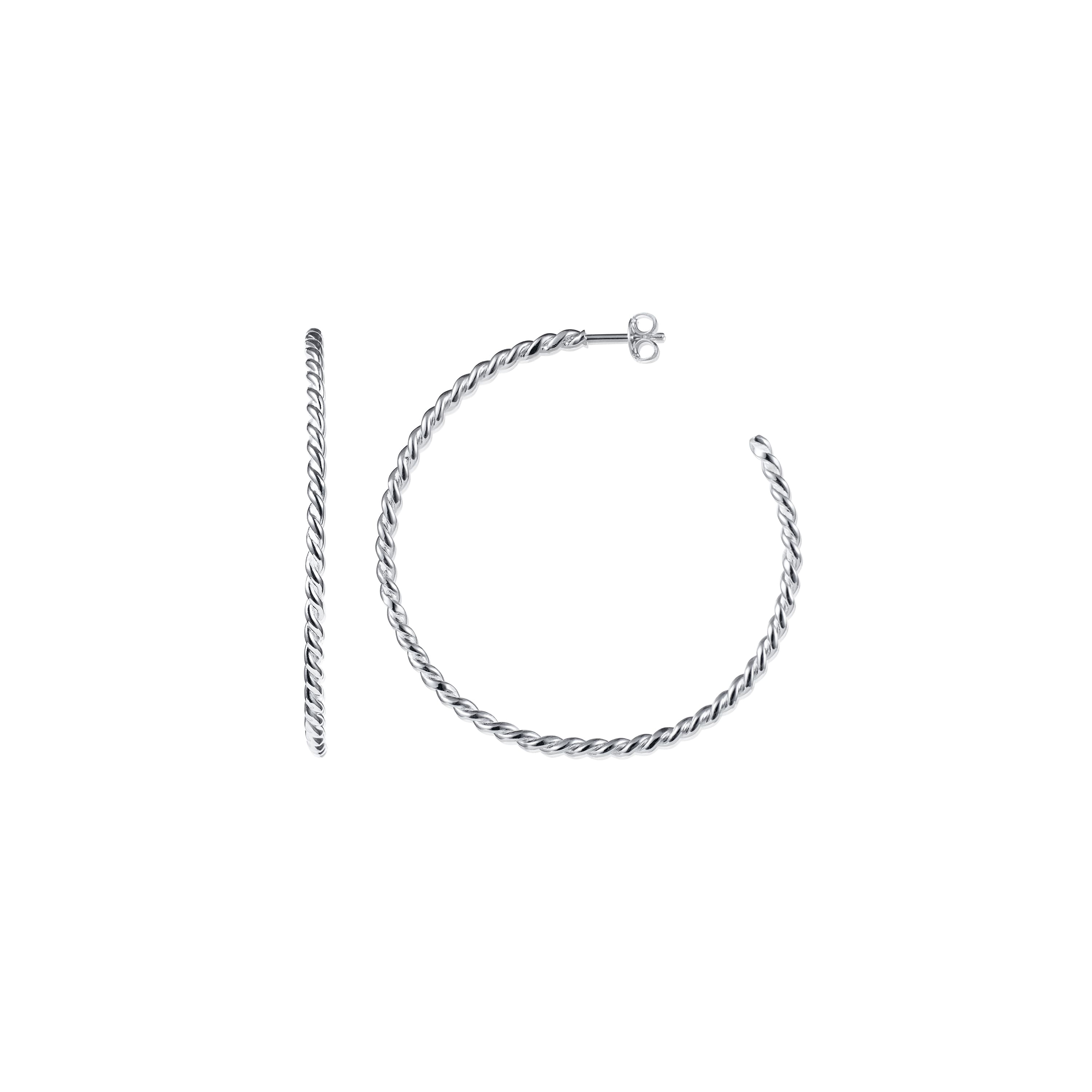 Øreringer, Wrapped Hoops sølv