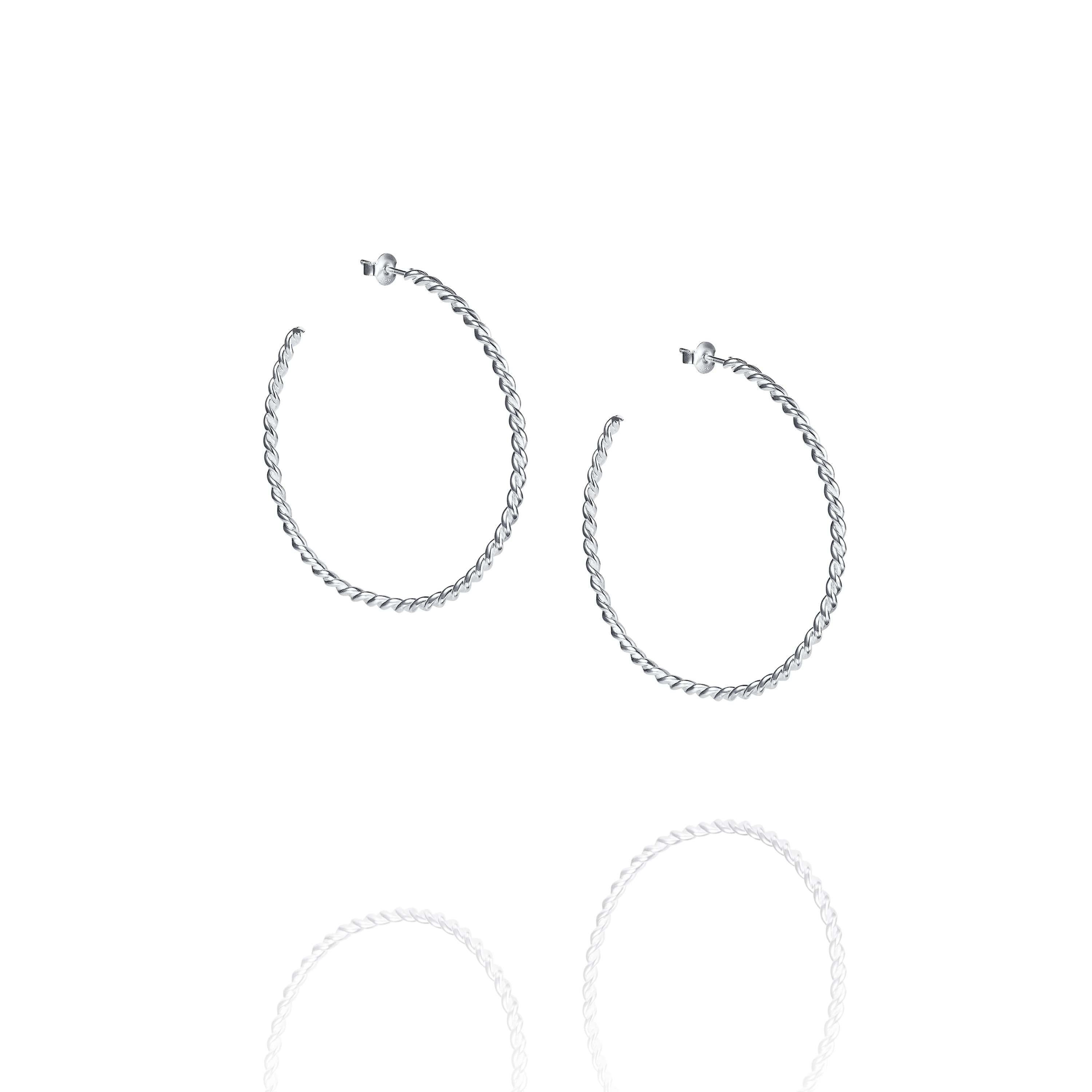 Øreringer, Wrapped Hoops sølv