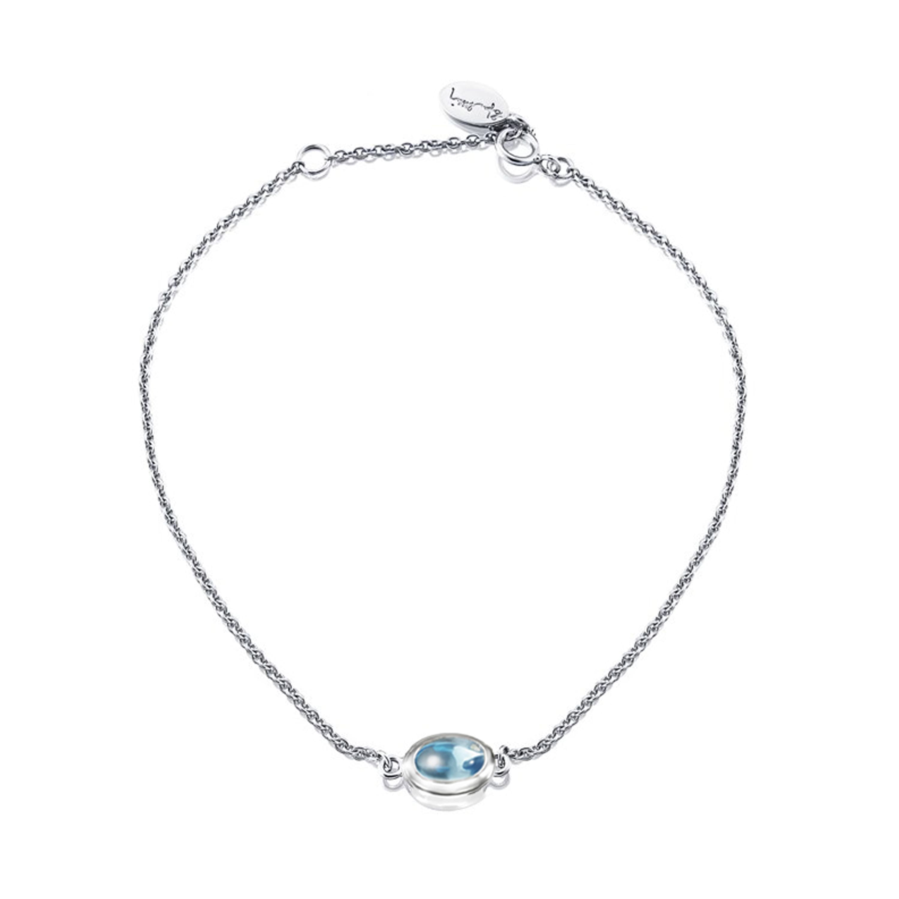 Armbånd, Love Bead - Blå Topas