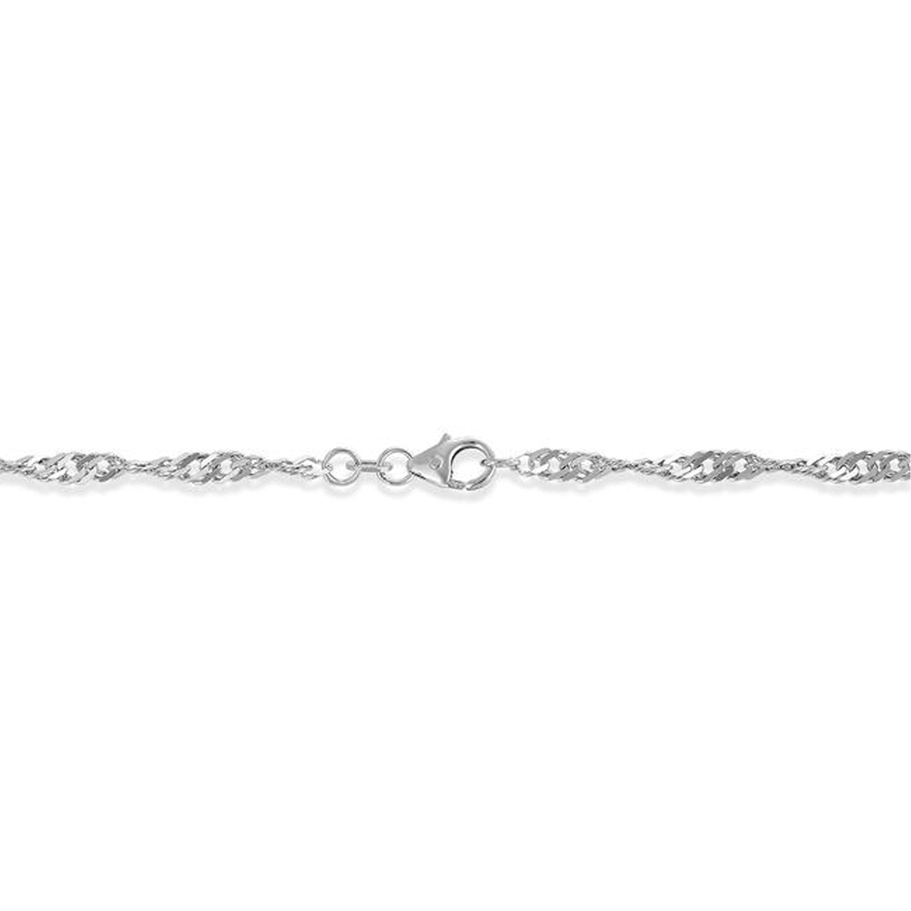 Armbånd, Singapore 2,9 mm hvitt gull - 18 cm