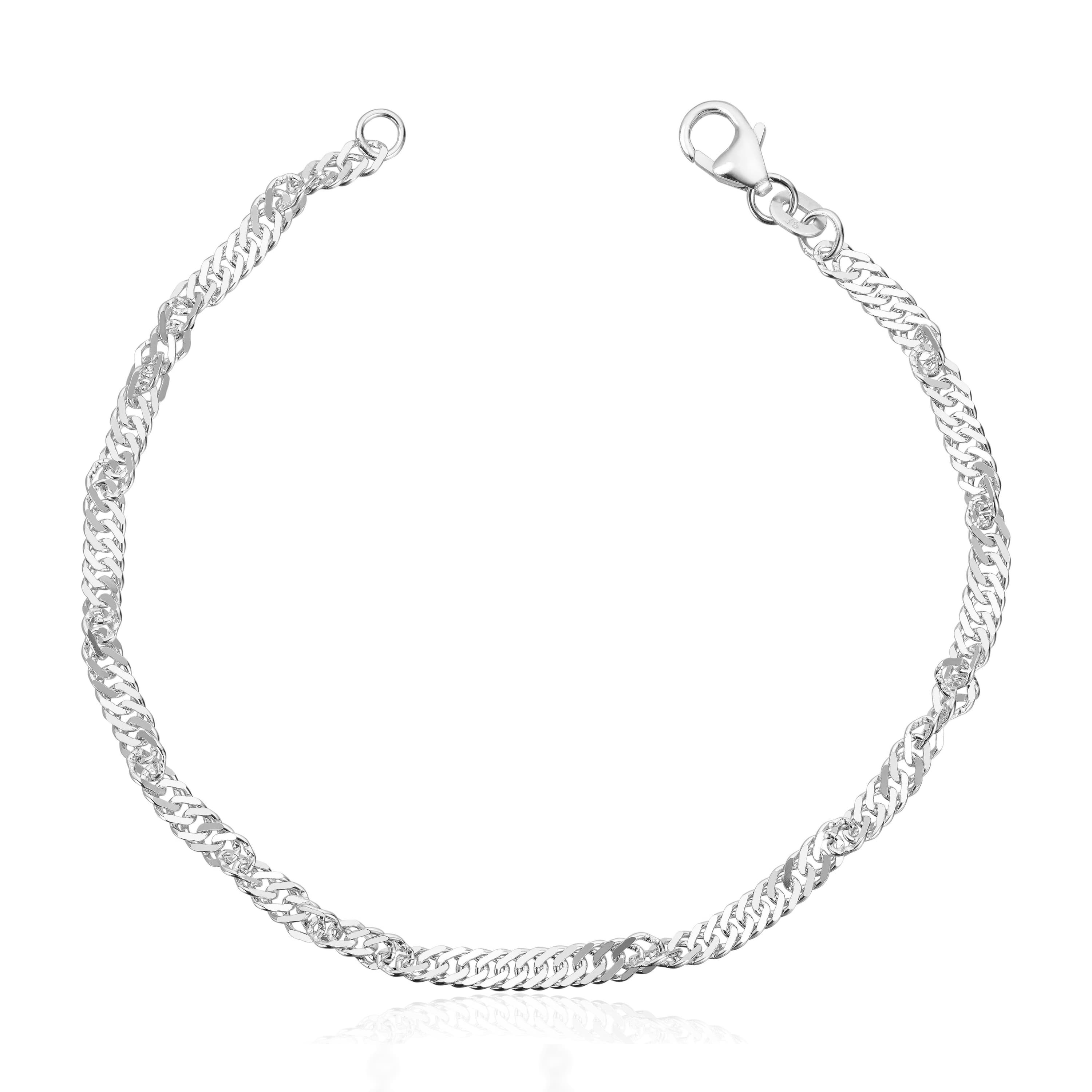 Armbånd, Singapore 2,9 mm hvitt gull - 18 cm