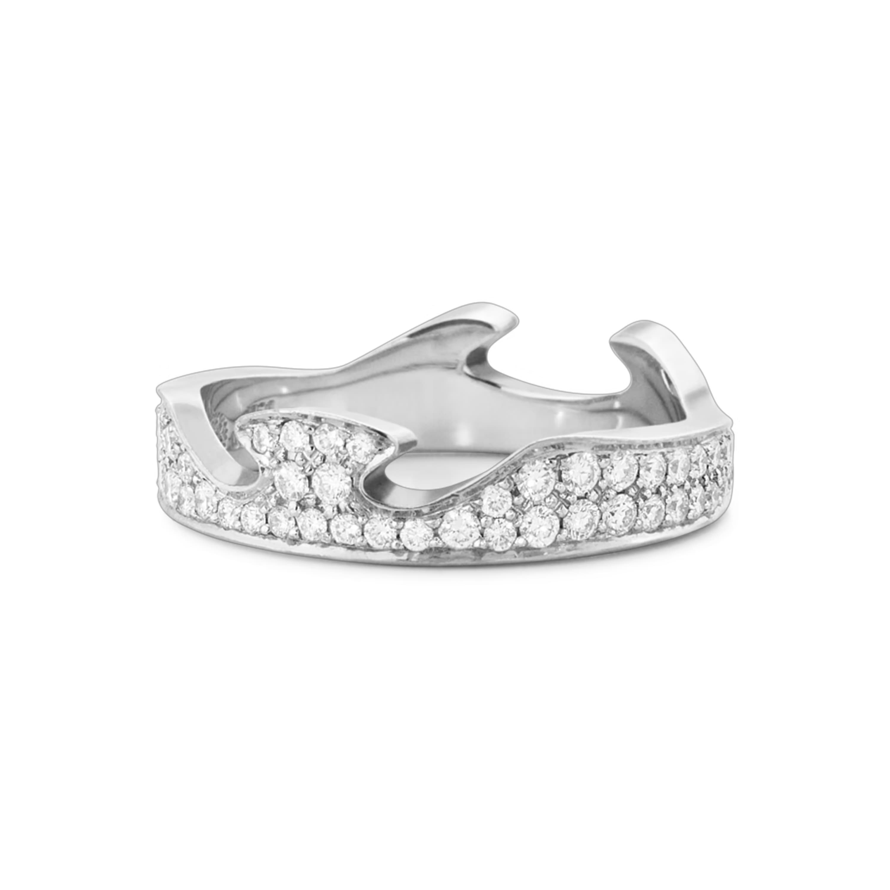 Ring, Fusion endestykke pavé hvitt gull