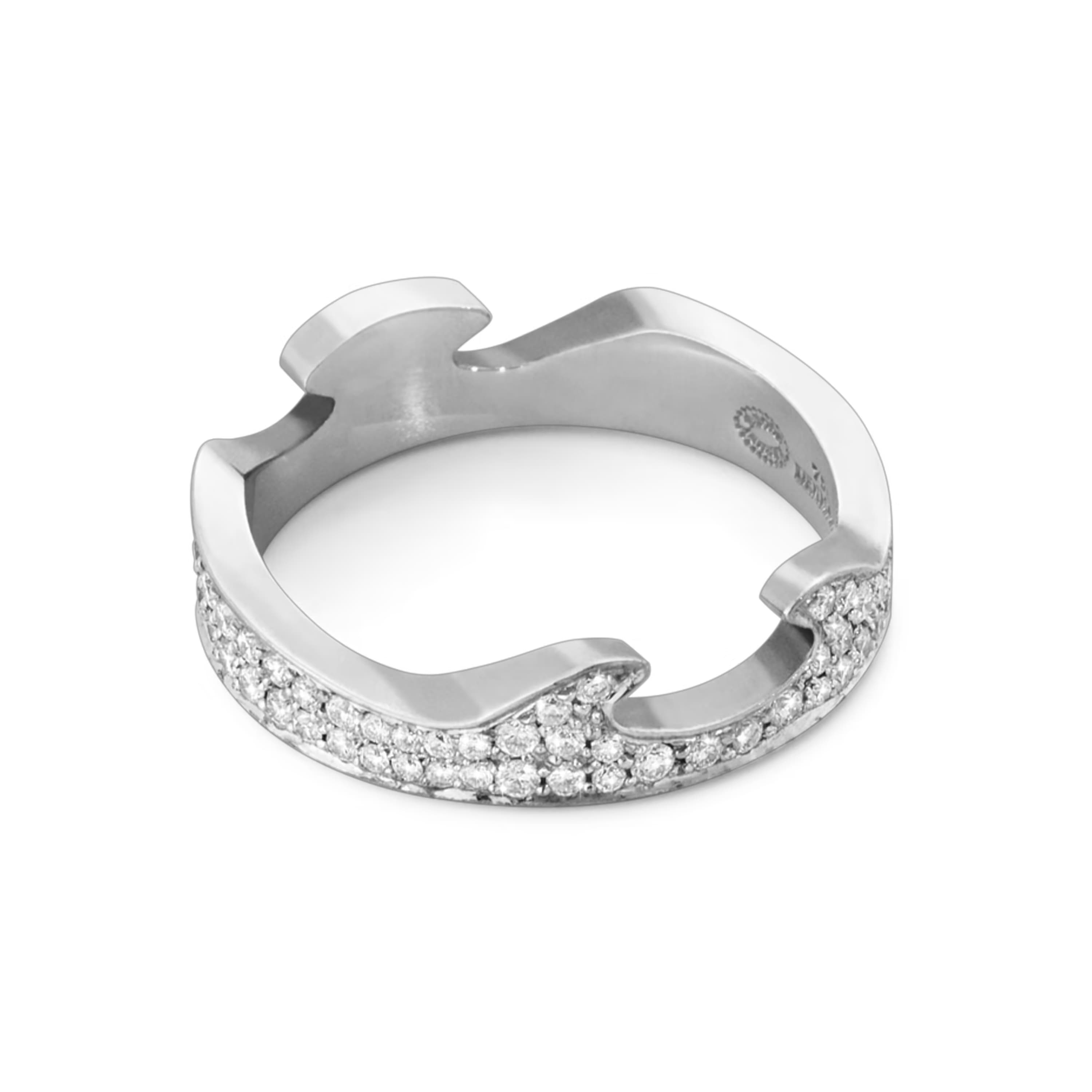 Ring, Fusion endestykke pavé hvitt gull