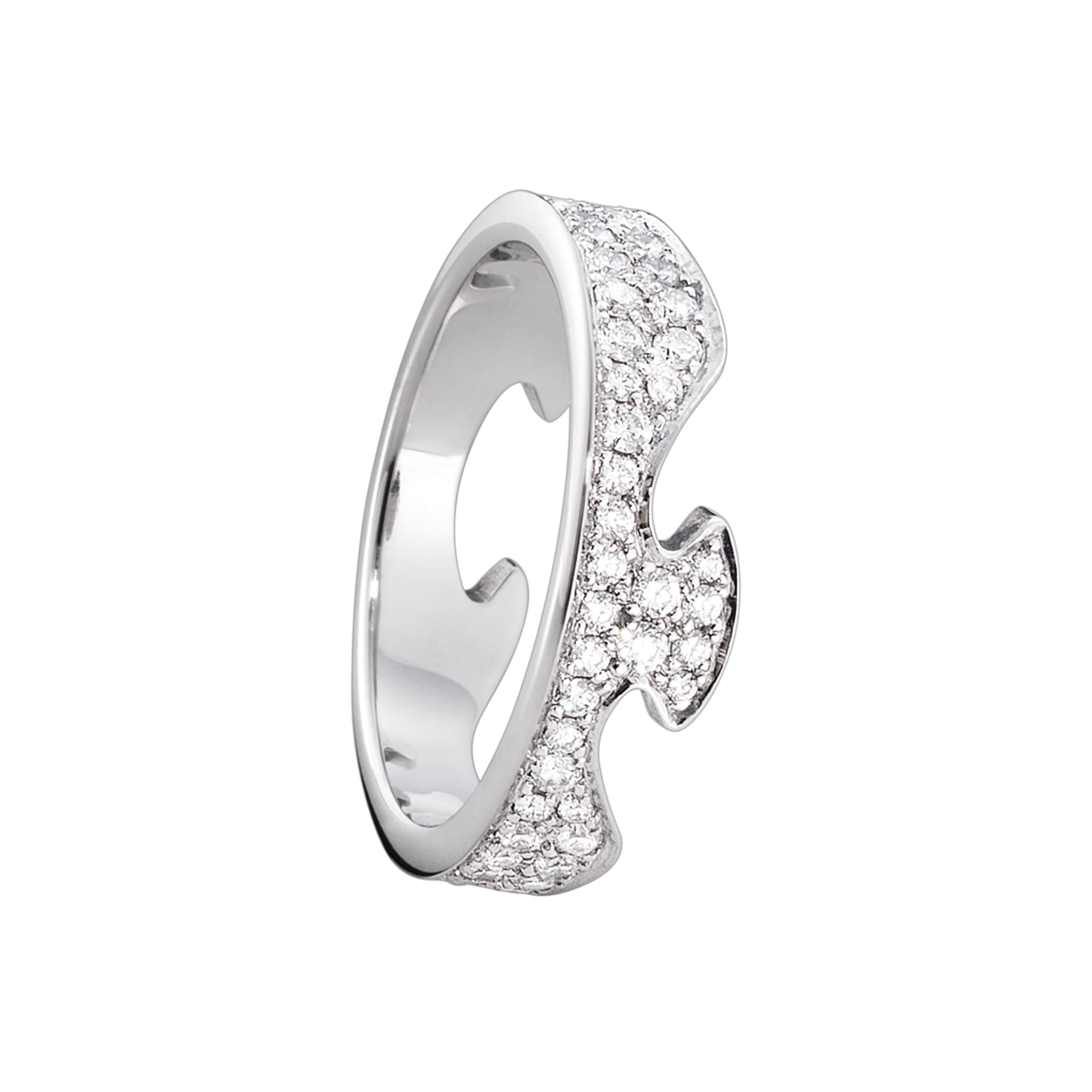 Ring, Fusion endestykke pavé hvitt gull