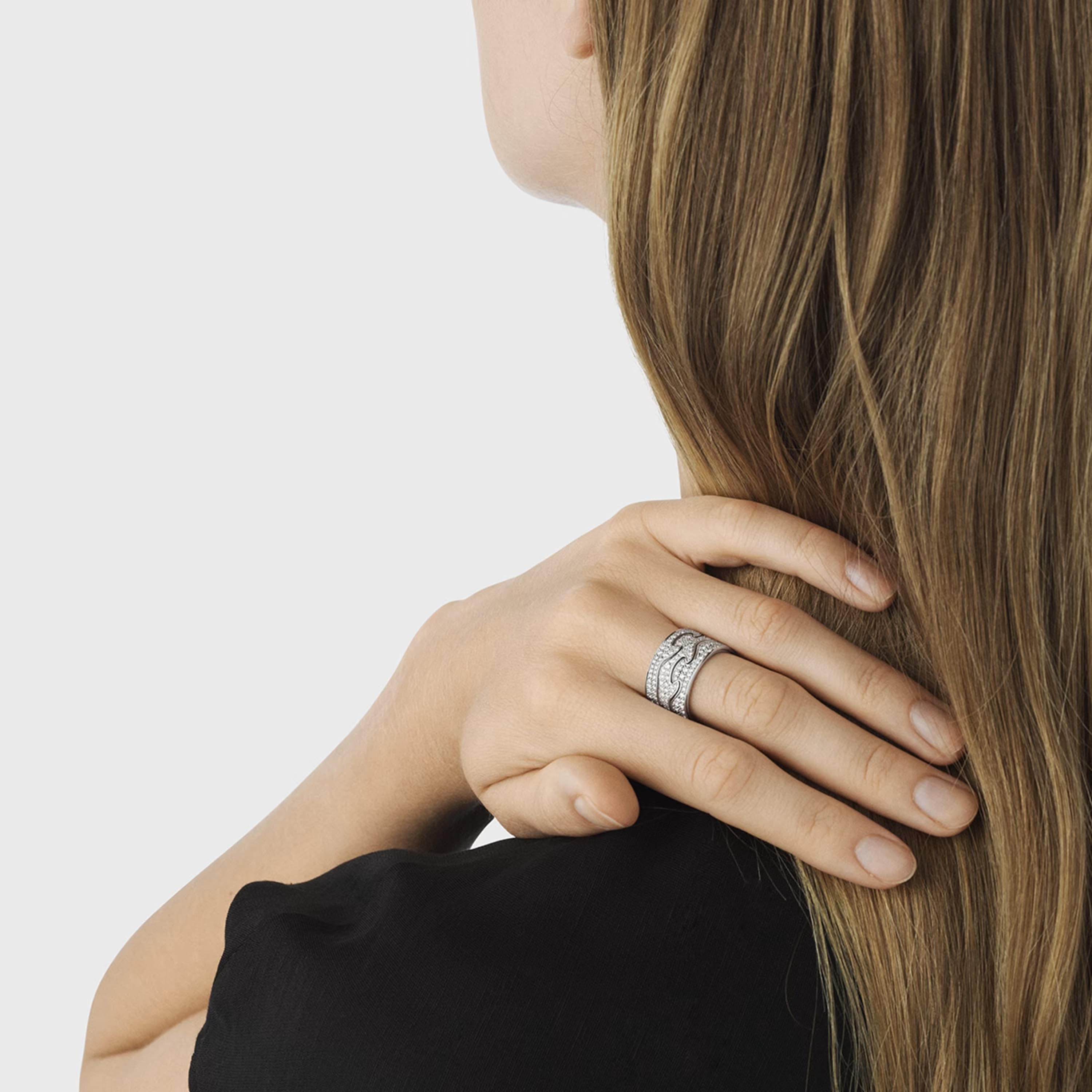 Ring, Fusion midtstykke pavé hvitt gull