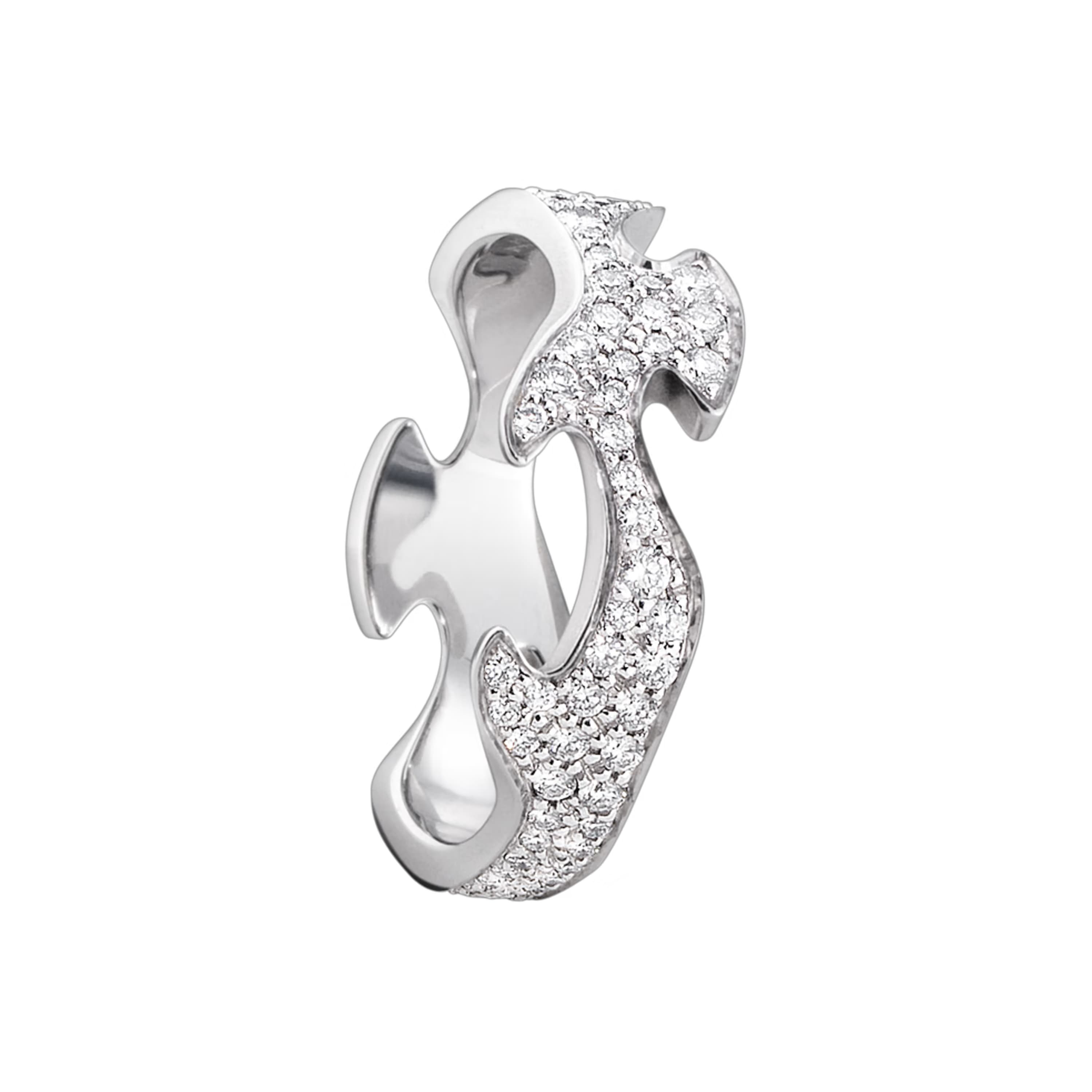 Ring, Fusion midtstykke pavé hvitt gull