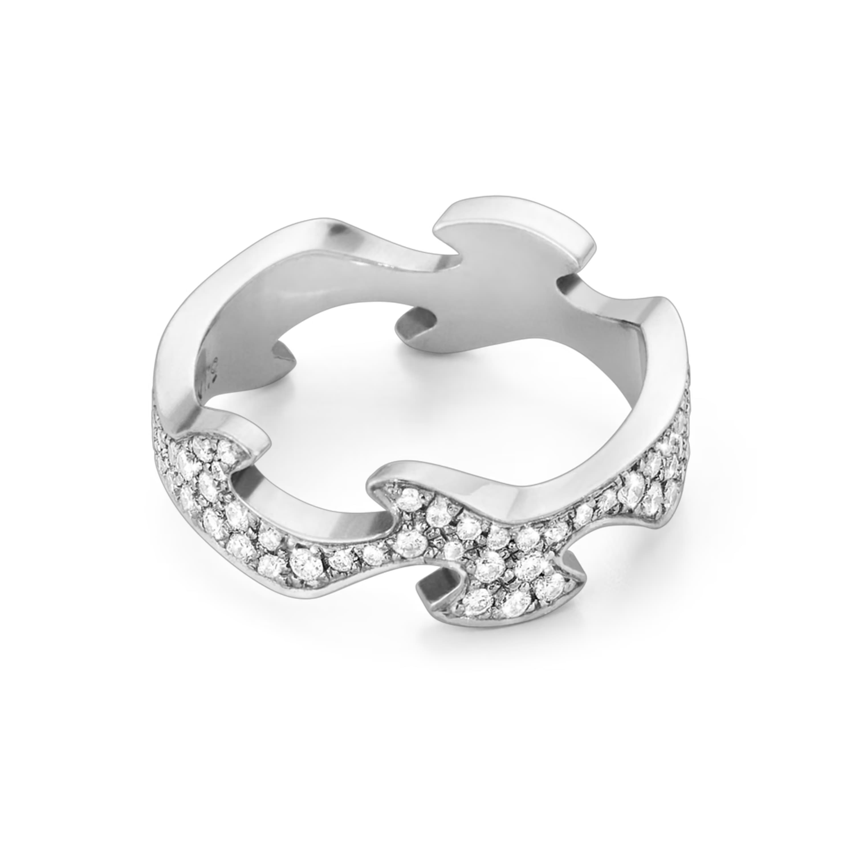 Ring, Fusion midtstykke pavé hvitt gull