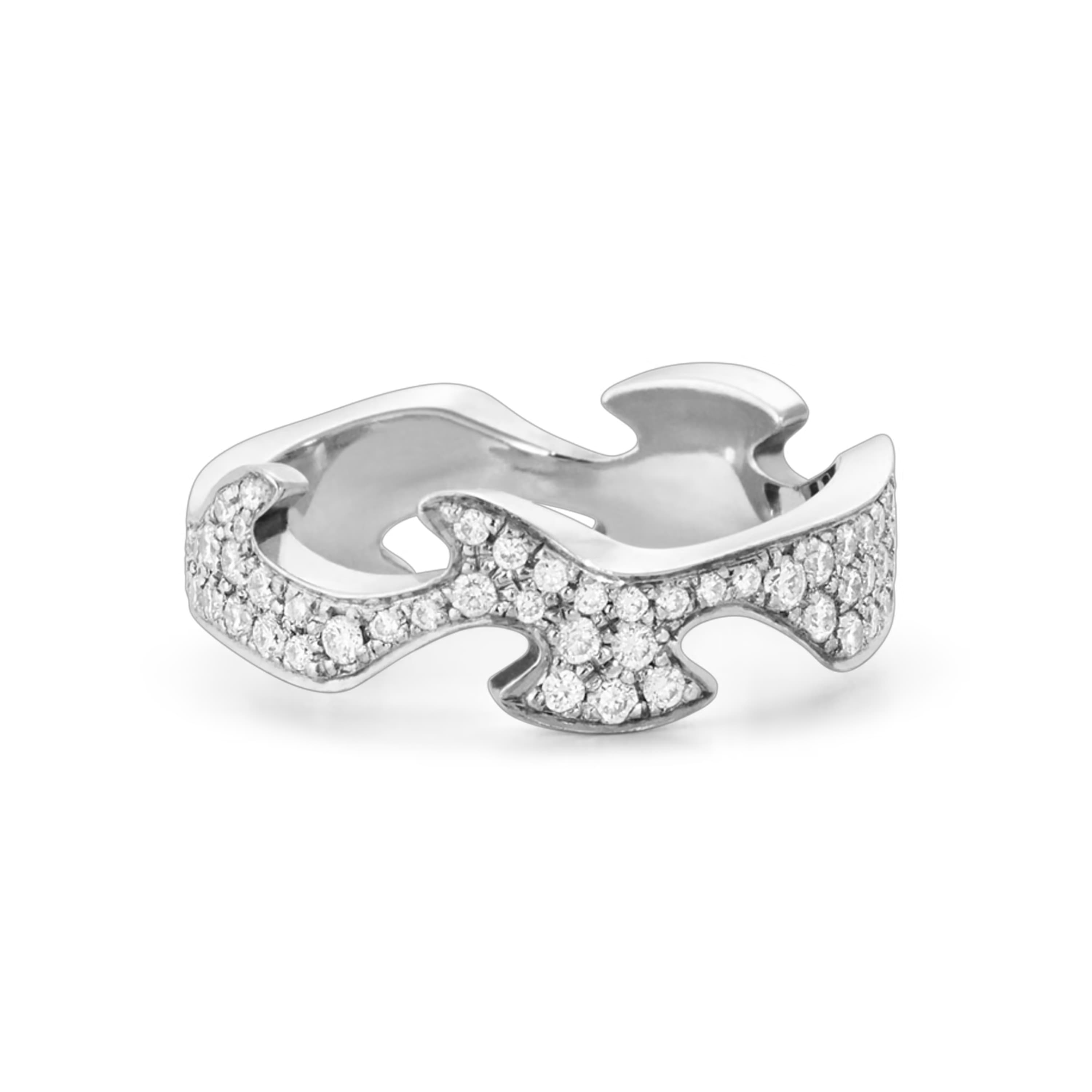 Ring, Fusion midtstykke pavé hvitt gull