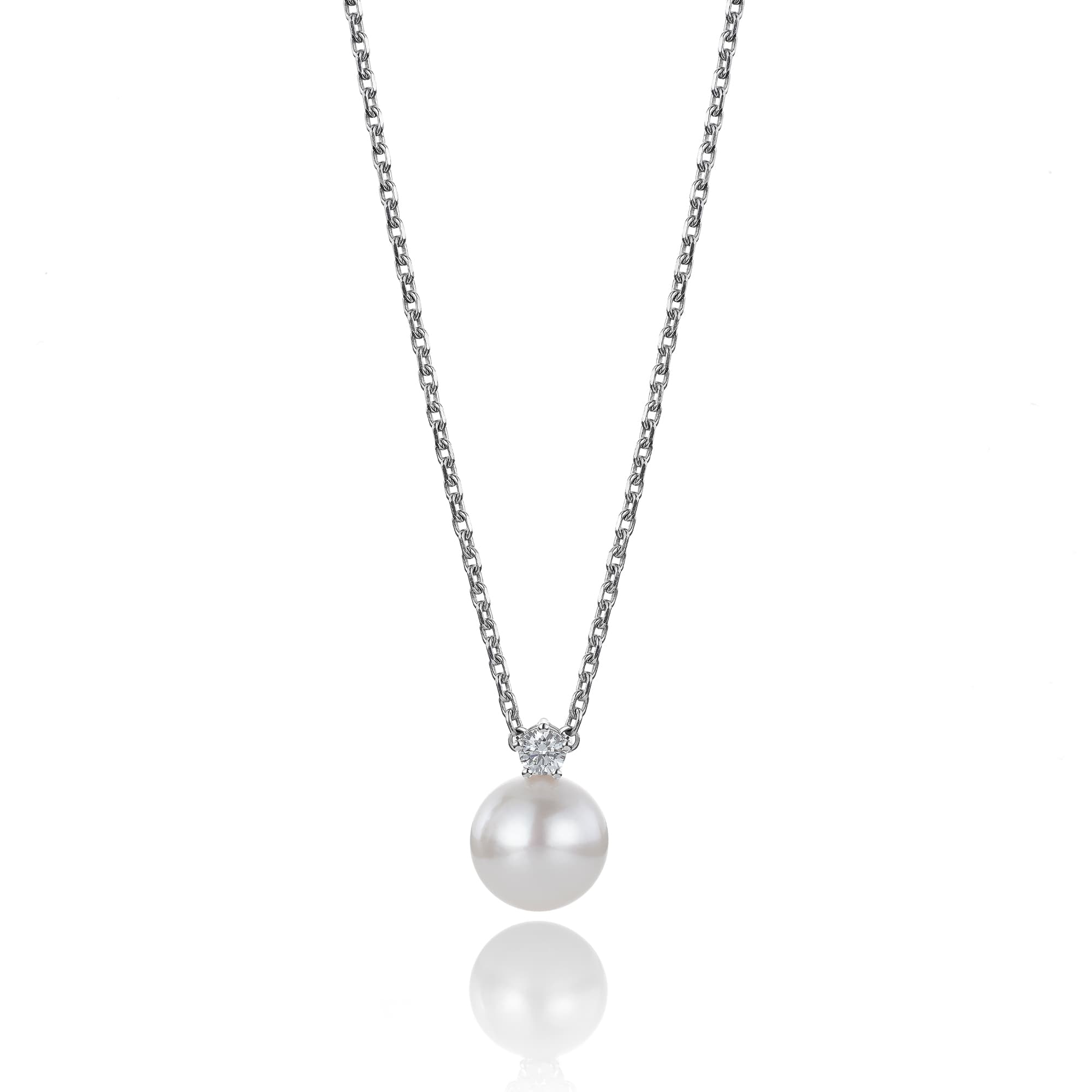 Kjede, Akoyaperle 7-7,5 mm og diamant