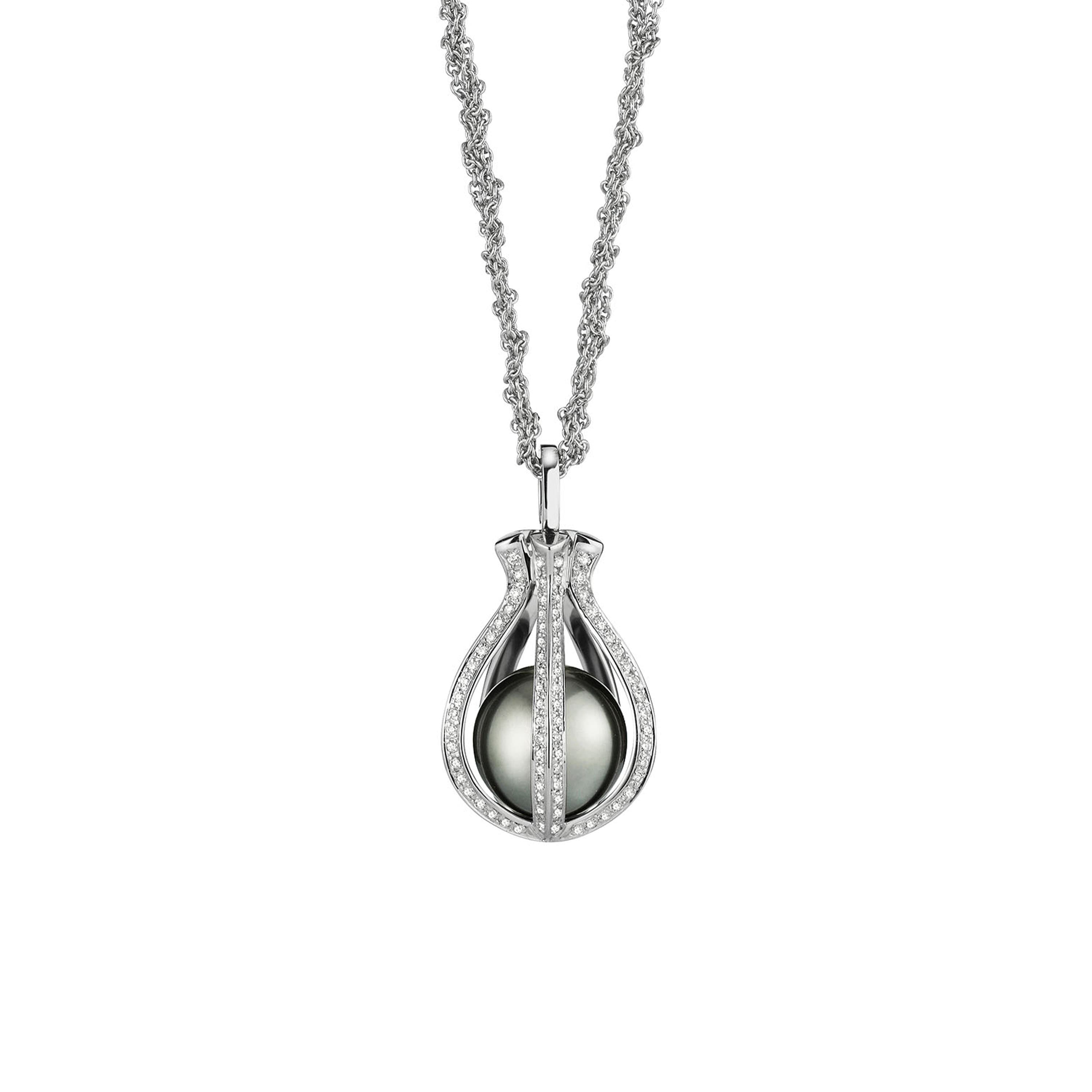 Kjede, Tahitiperle og diamanter 0,41 ct
