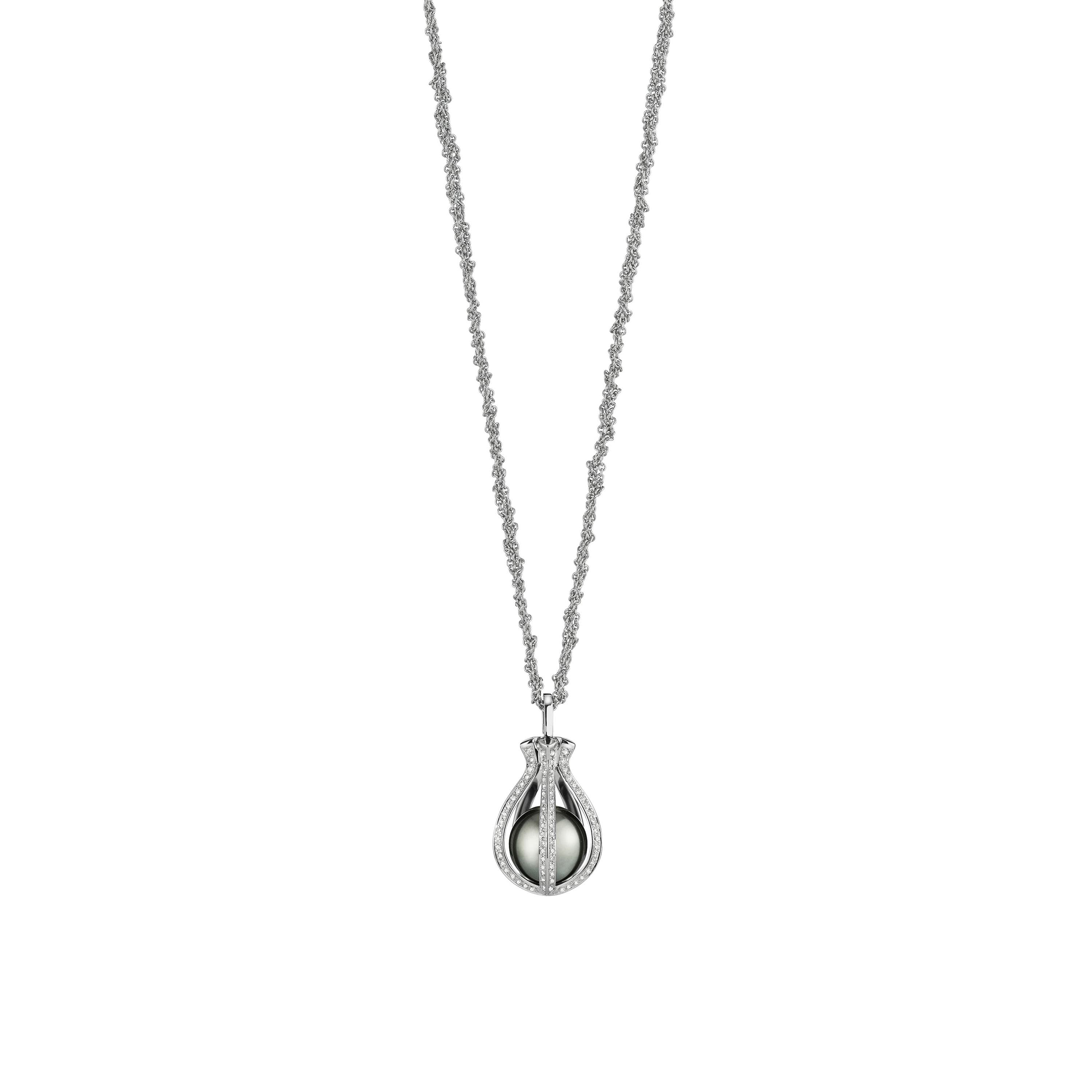 Kjede, Tahitiperle og diamanter 0,41 ct
