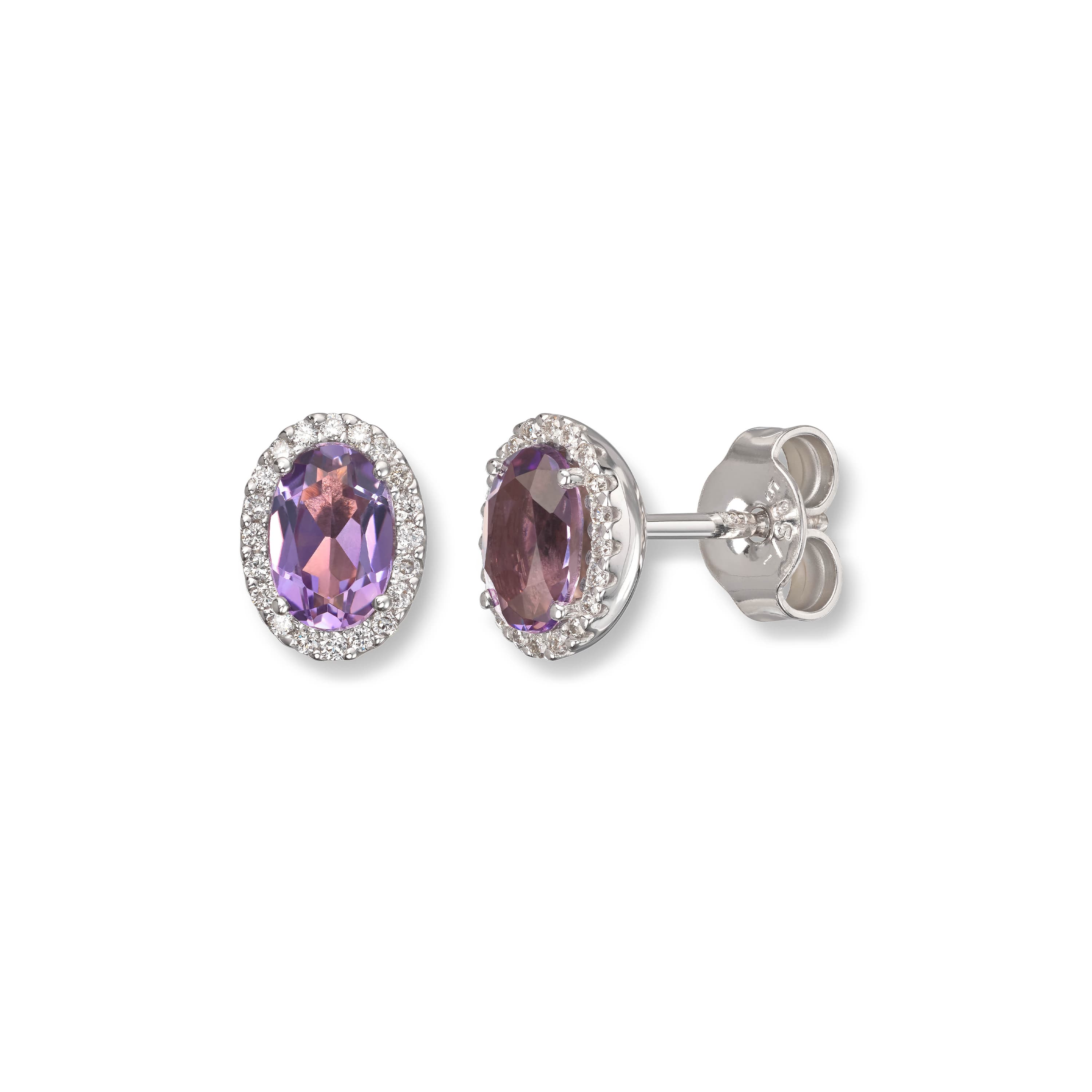 Ørepynt, Ametyst og diamanter 0,12 ct