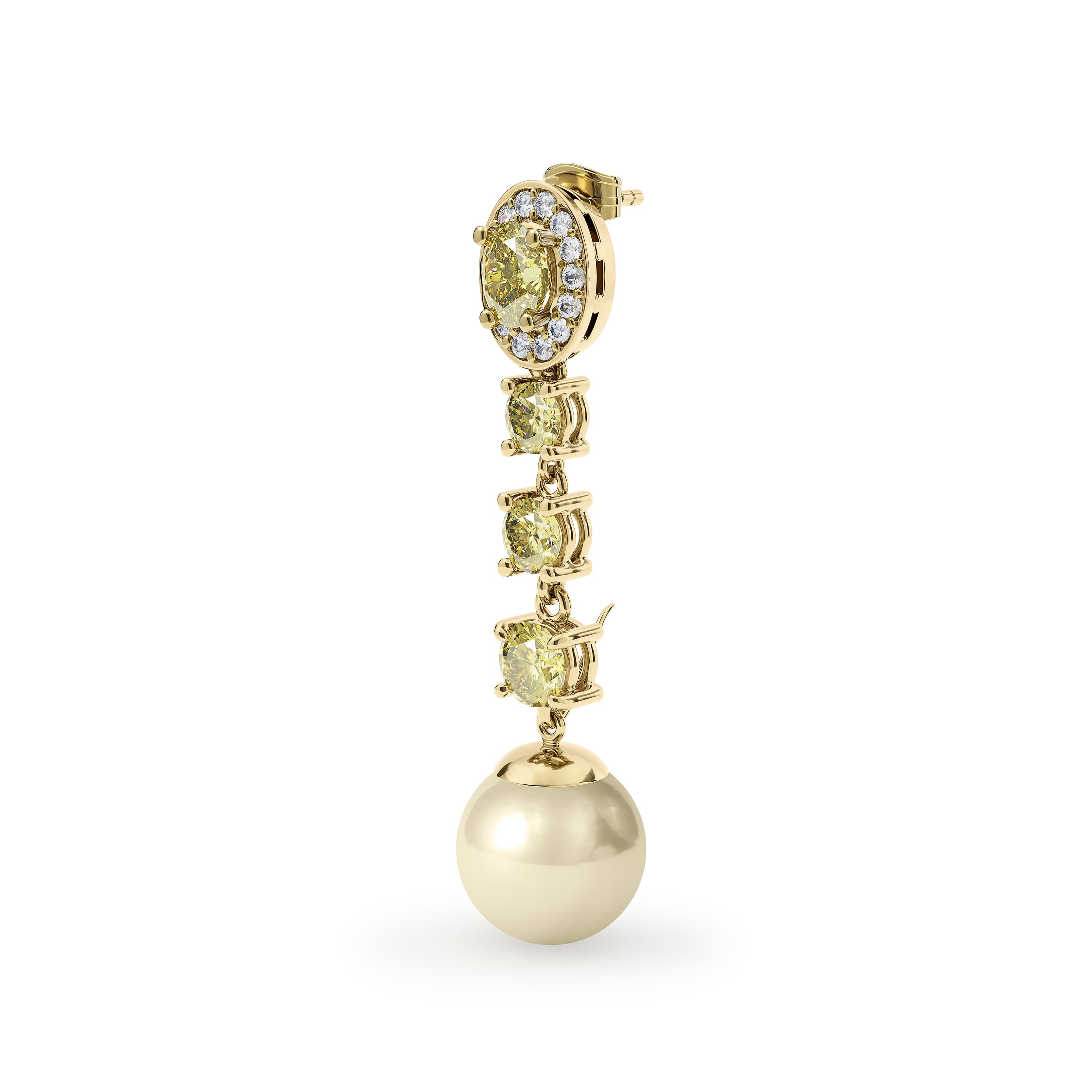 Øredobber, Sydhavsperler og Natural Fancy Yellow diamanter