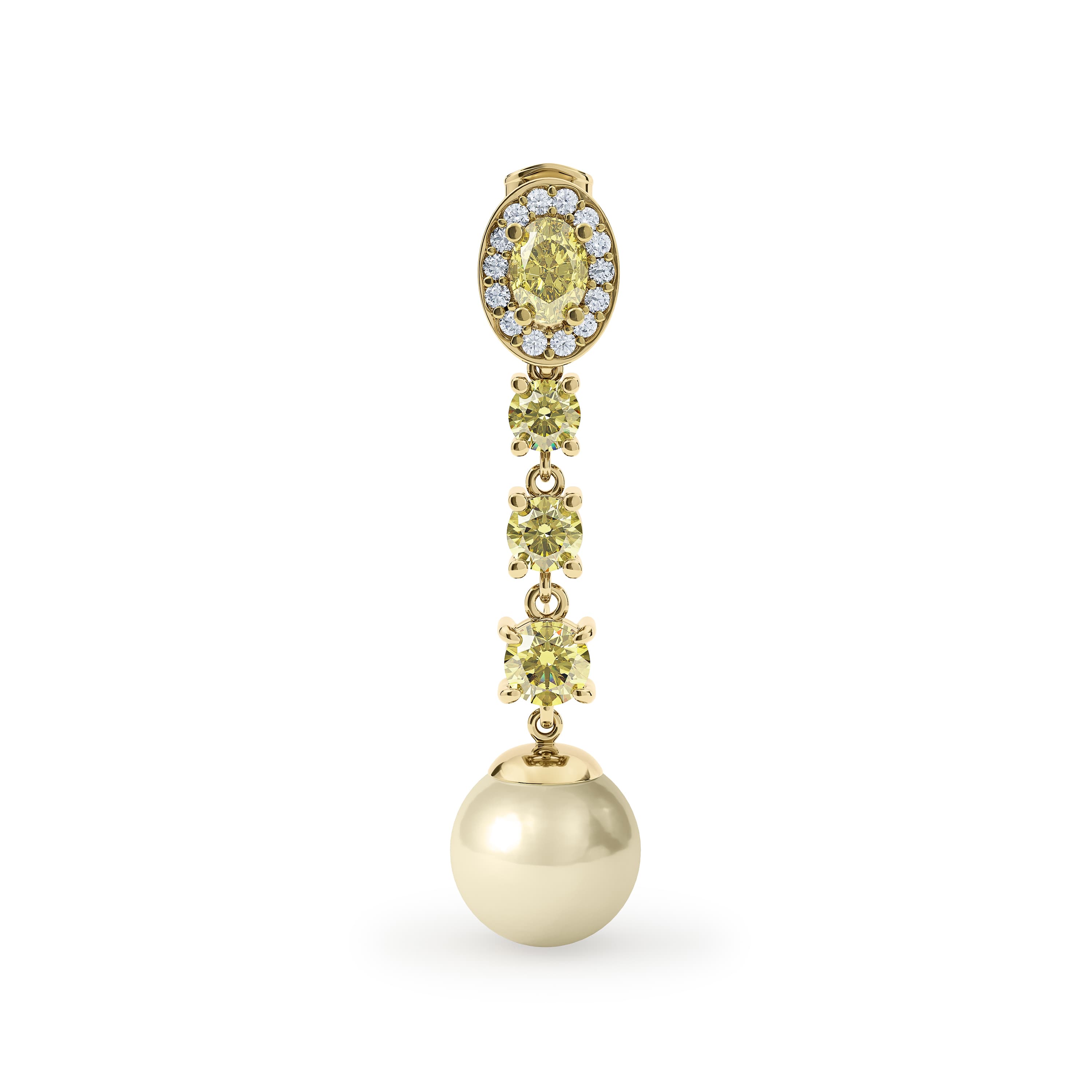 Øredobber, Sydhavsperler og Natural Fancy Yellow diamanter