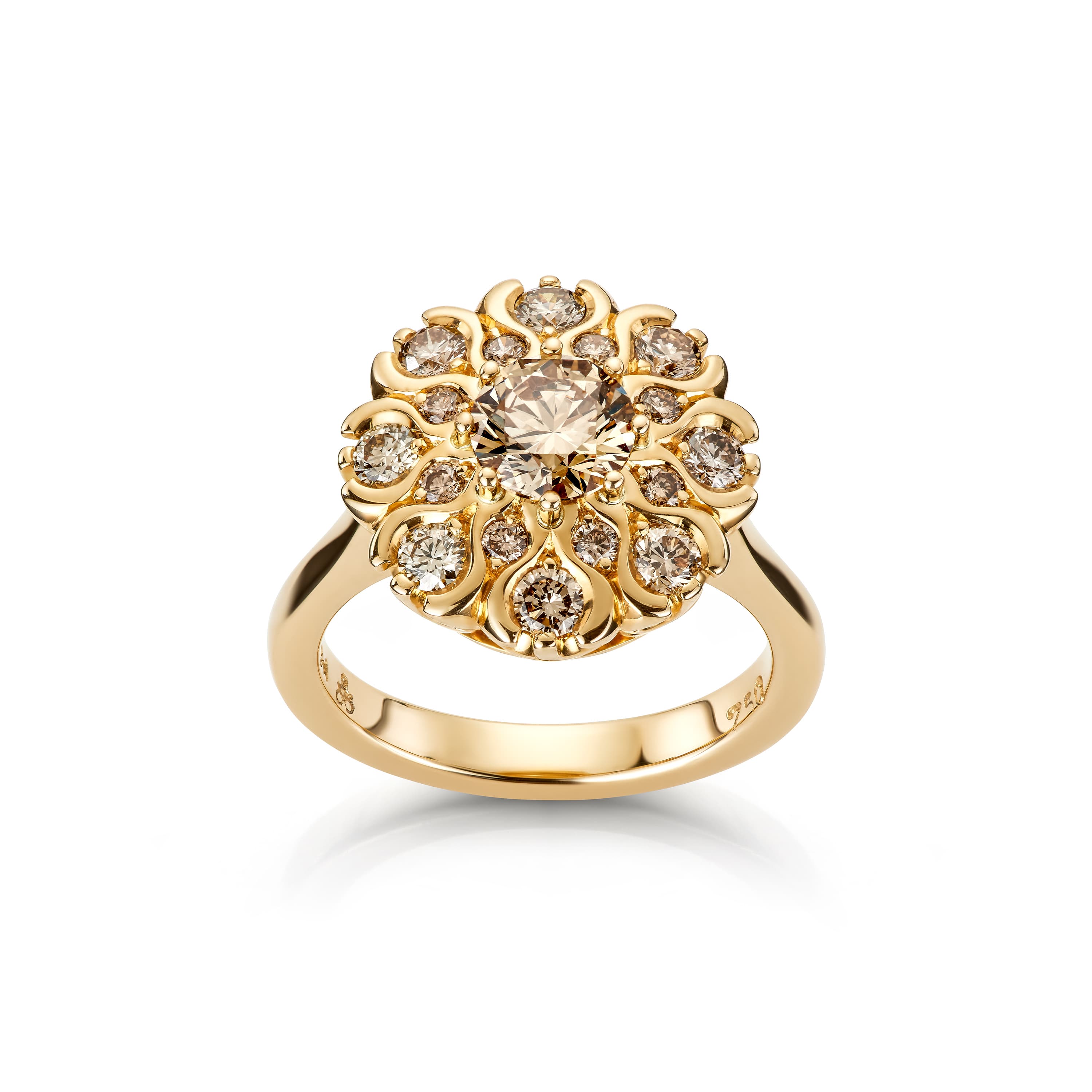 Ring, Rosett Natural Fancy Brown diamanter 1,72 ct