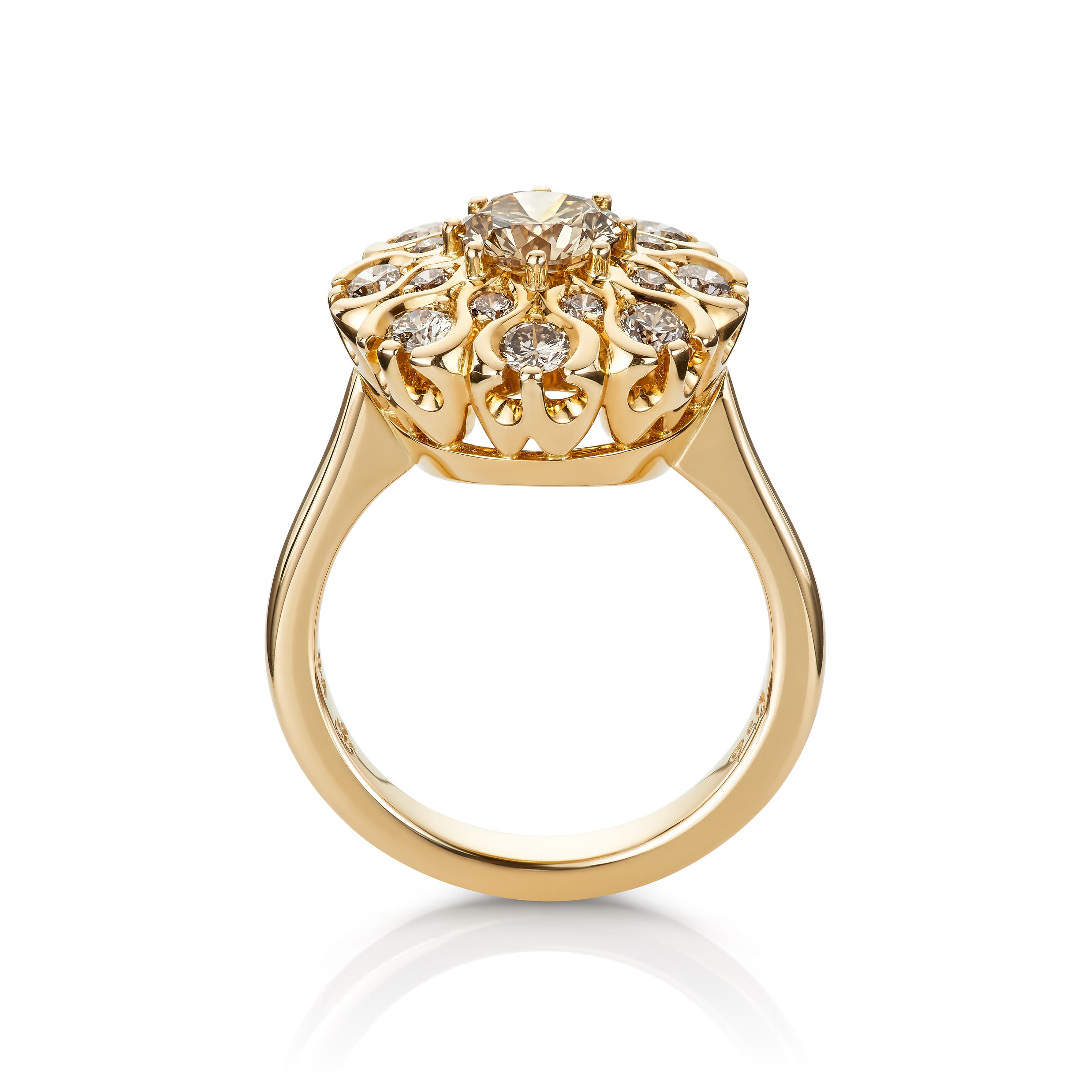 Ring, Rosett Natural Fancy Brown diamanter 1,72 ct