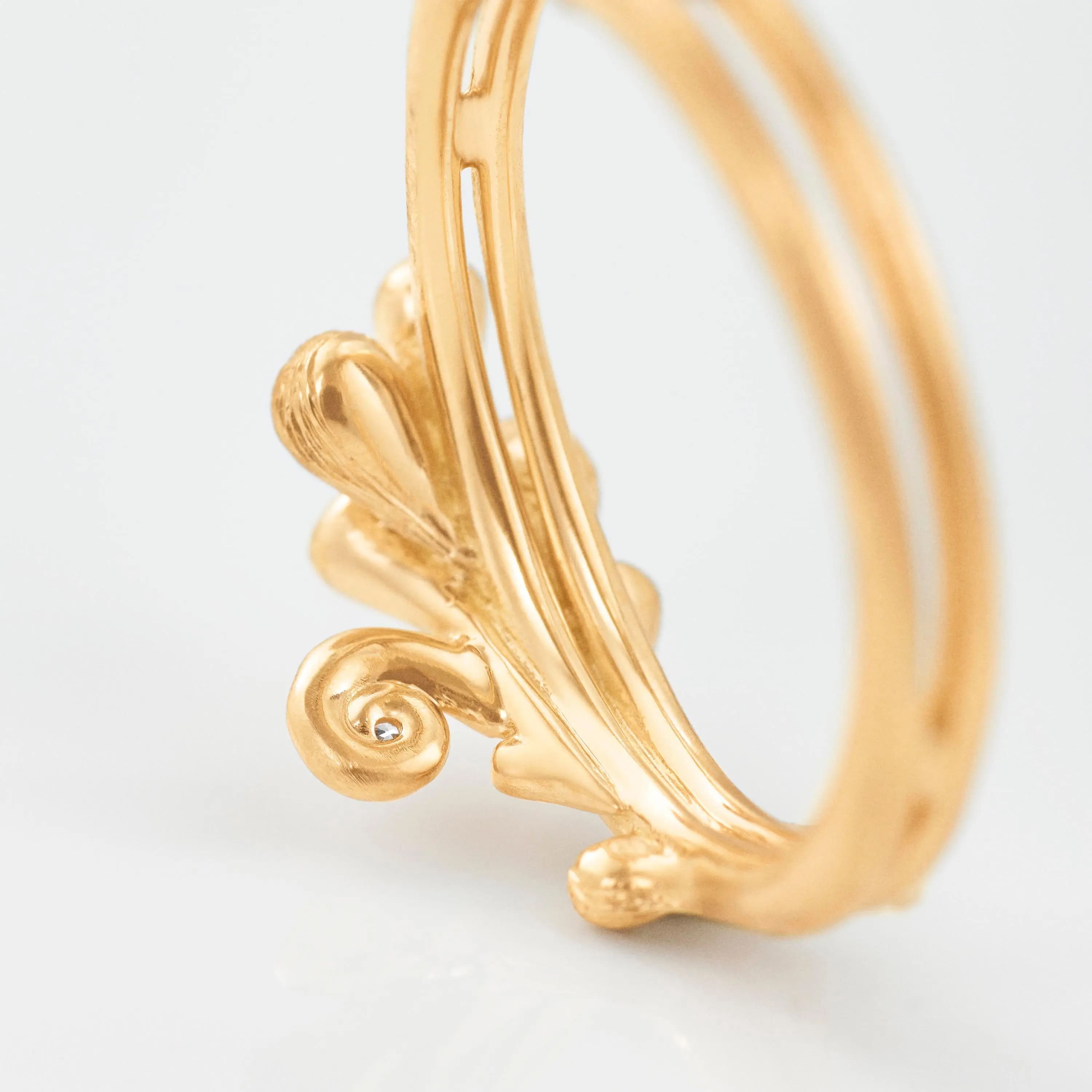Ring, BoHo med diamant gult gull