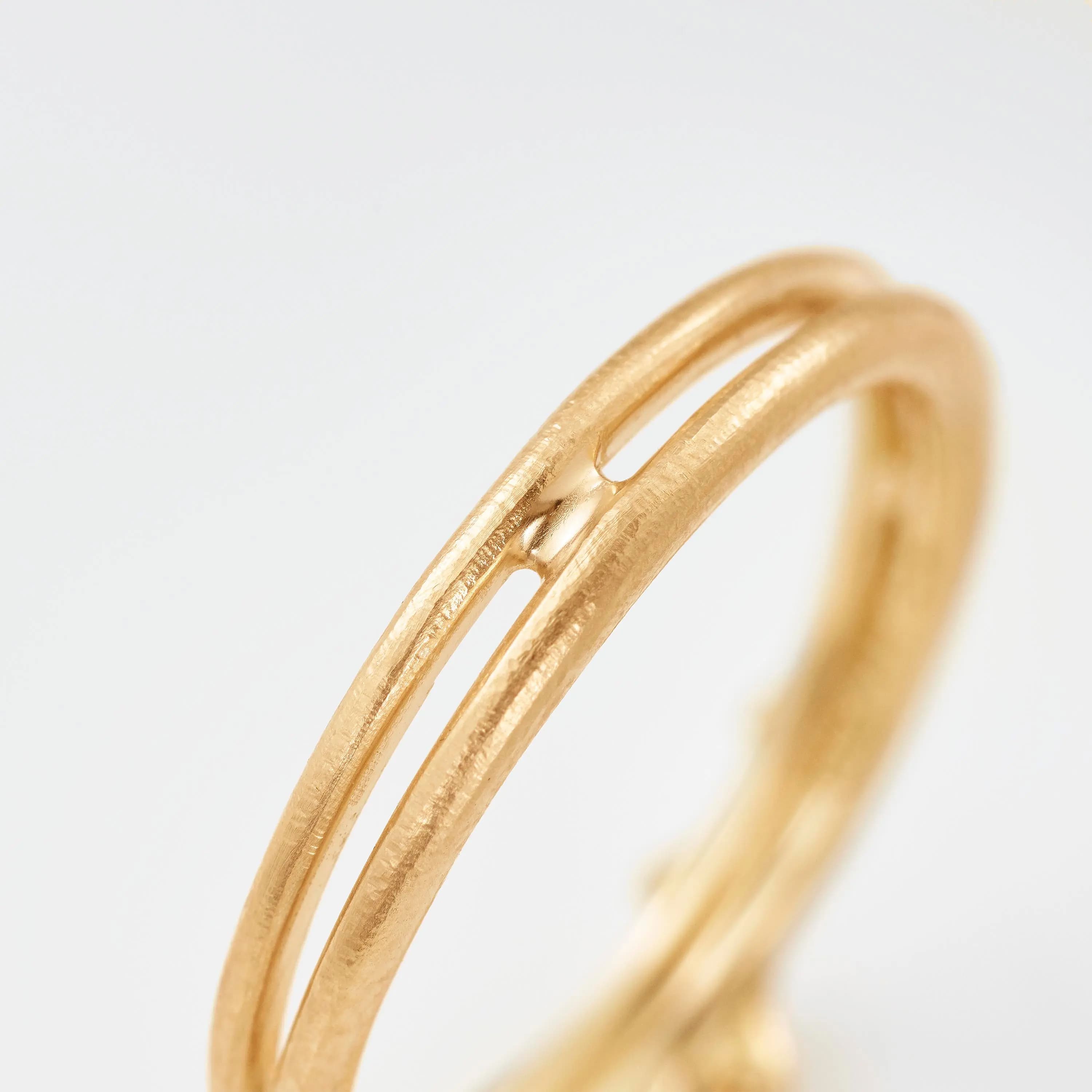 Ring, BoHo med diamant gult gull