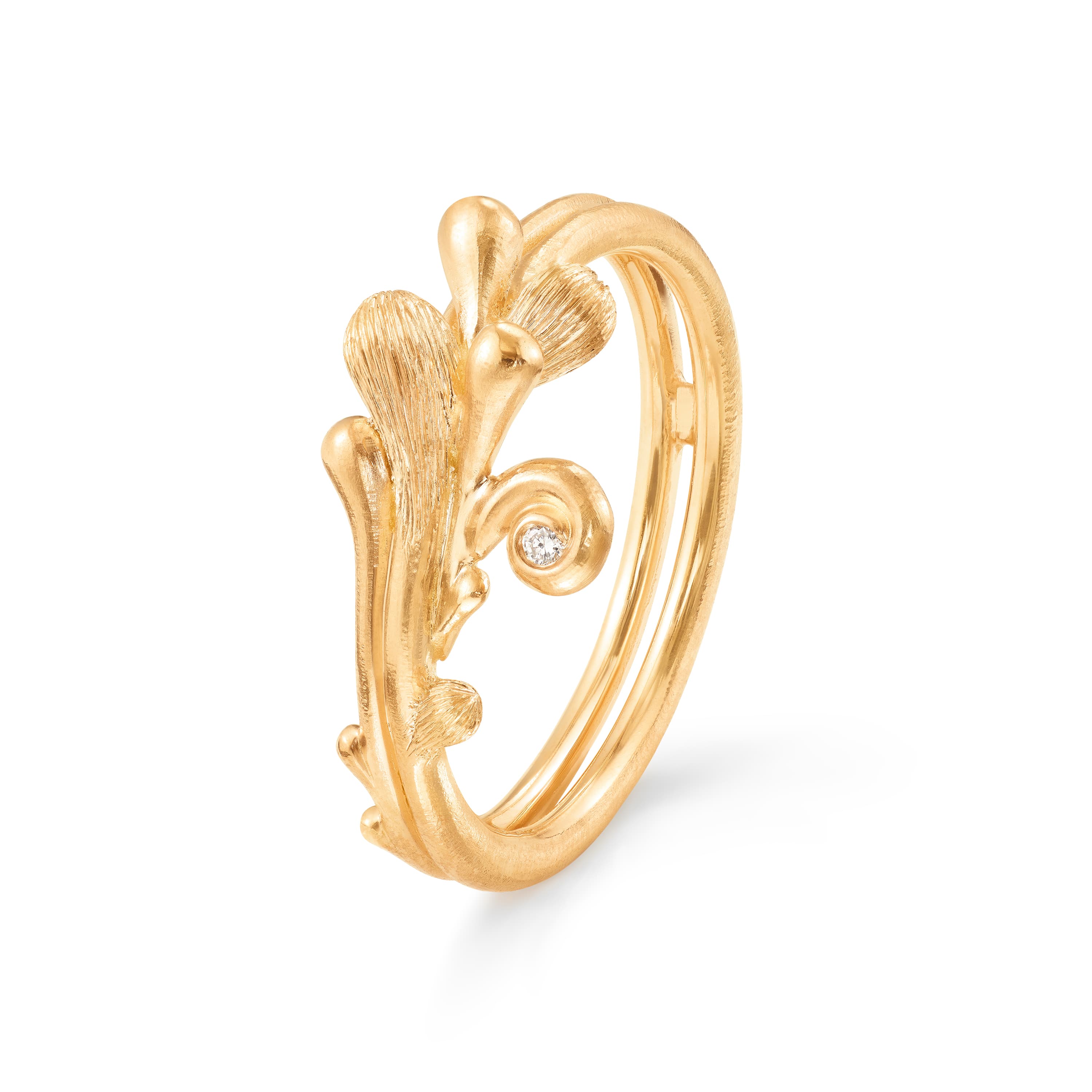 Ring, BoHo med diamant gult gull