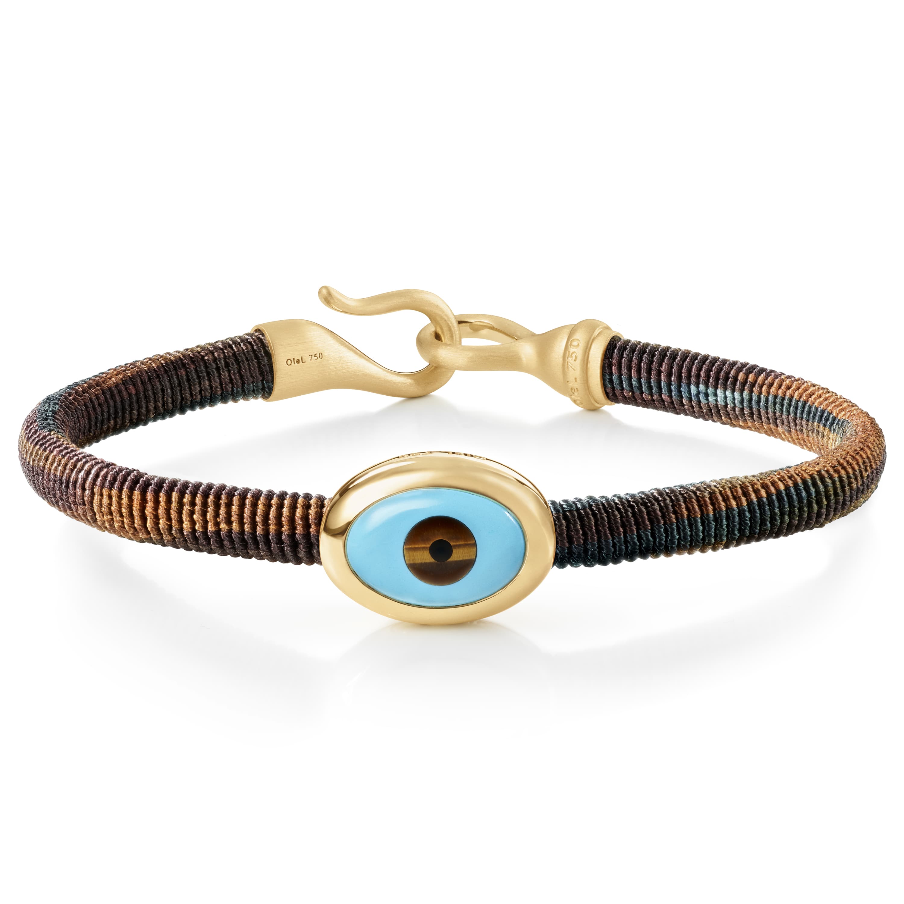 Armbånd, Life Maroon Evil Eye gult gull