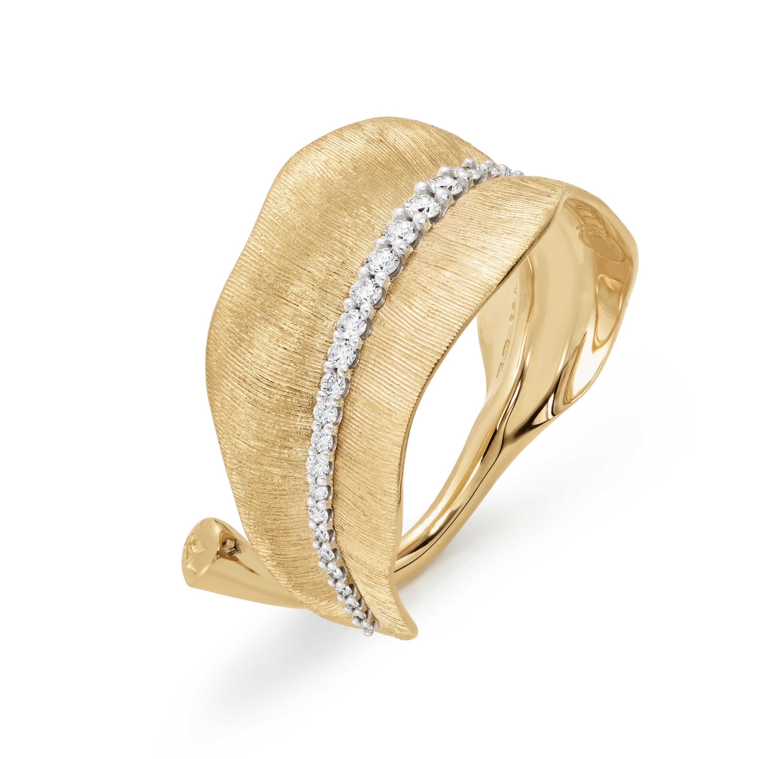 Ring, Leaves med diamanter 0,28 ct medium
