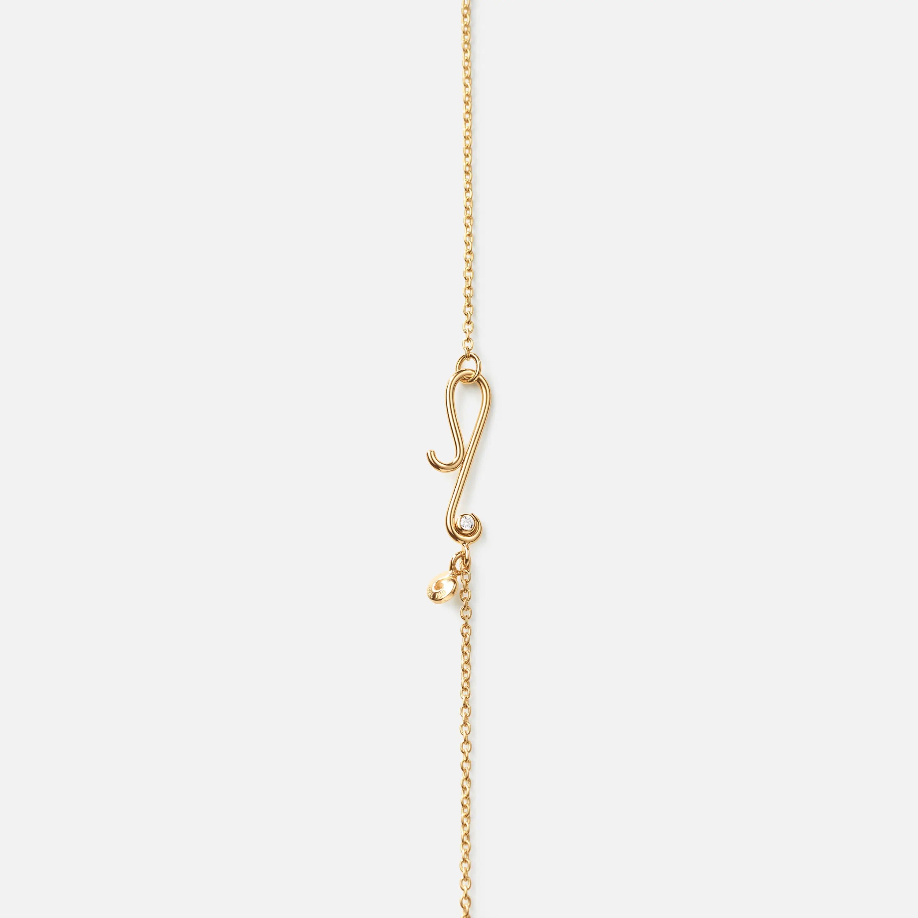 Kjede, S-Collier anker med diamanter - 80 cm