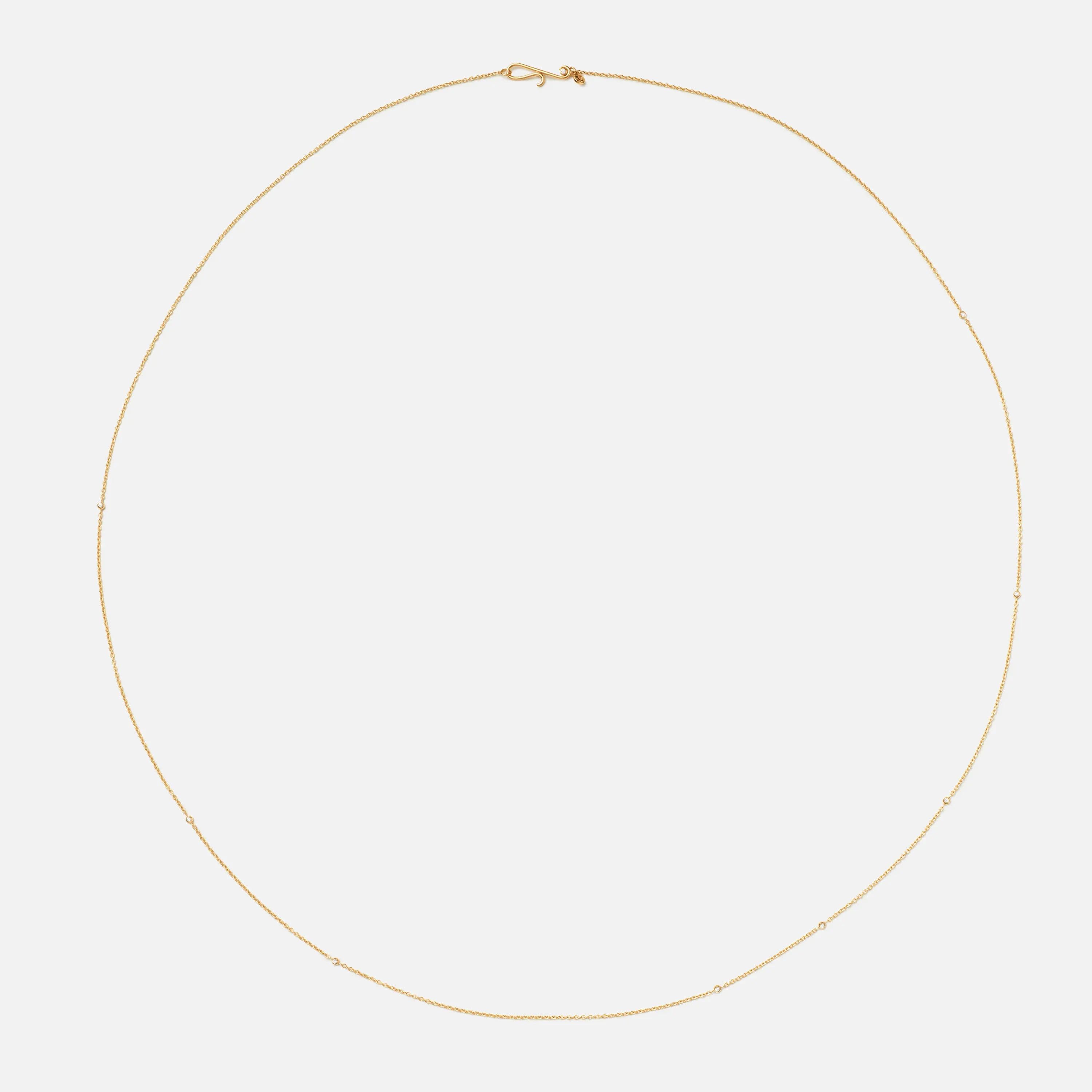 Kjede, S-Collier anker med diamanter - 80 cm