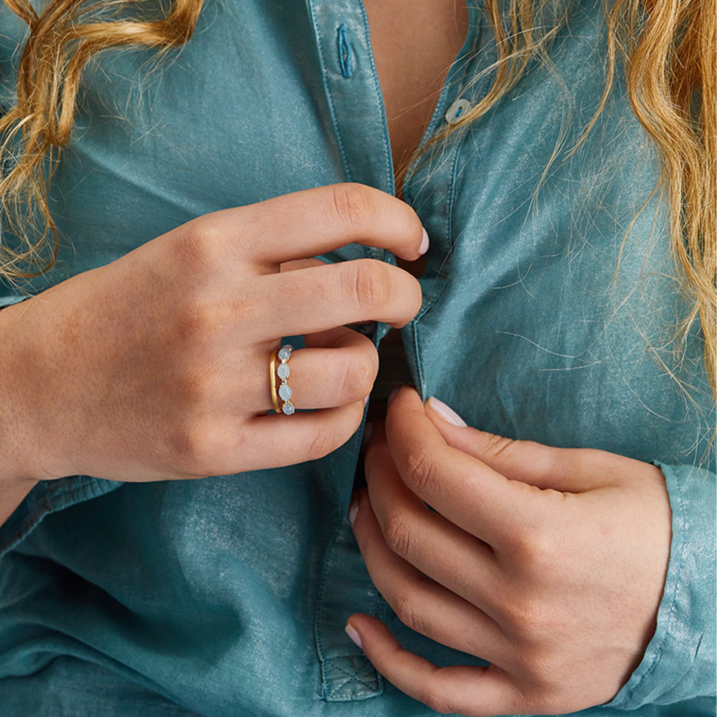 Ring, Dancing In The Rain Azure - Double Bands