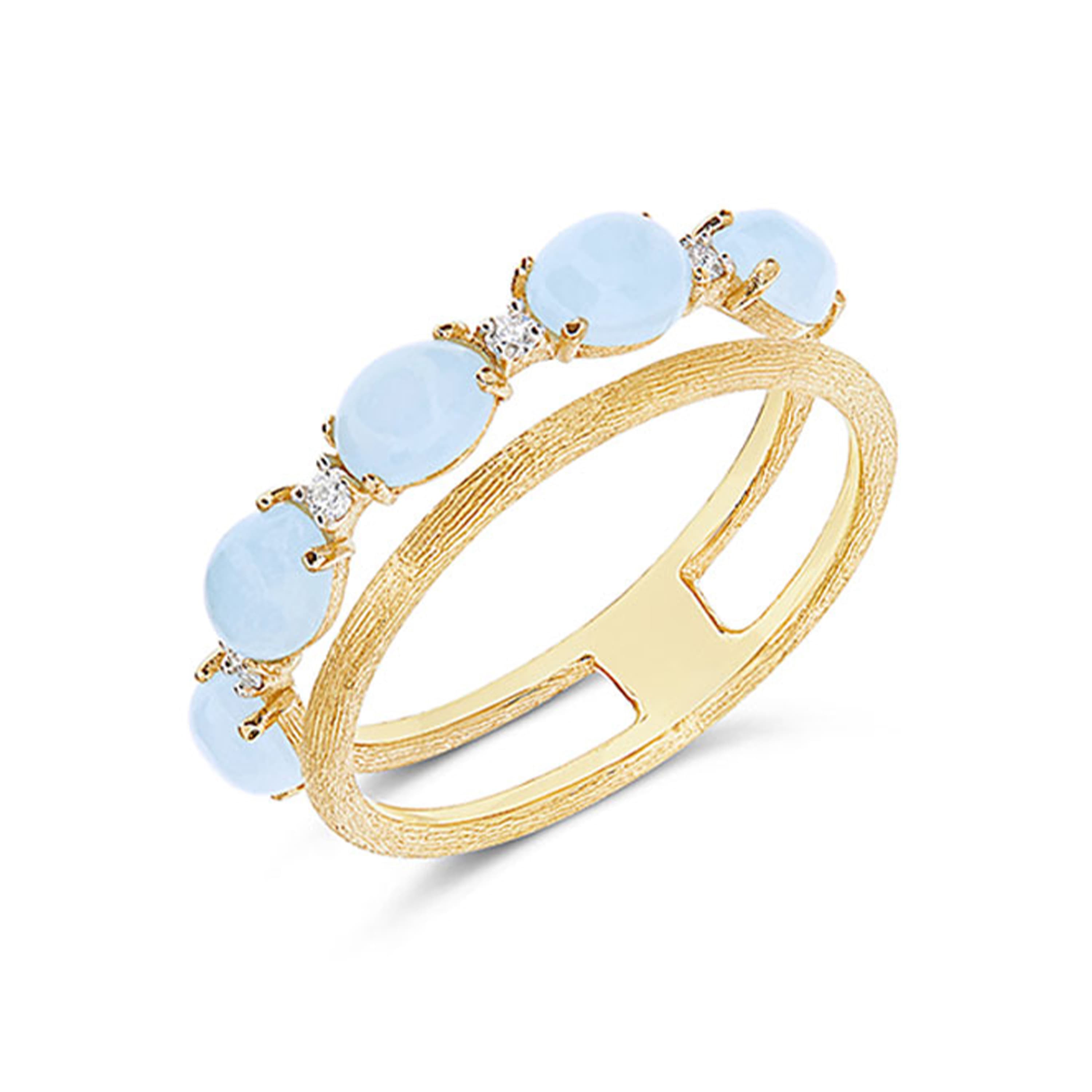 Ring, Dancing In The Rain Azure - Double Bands