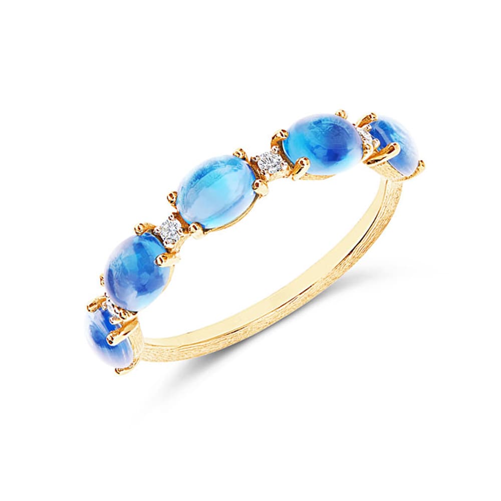 Ring, Dancing In The Rain Azure - London Blå Topas 5 stk
