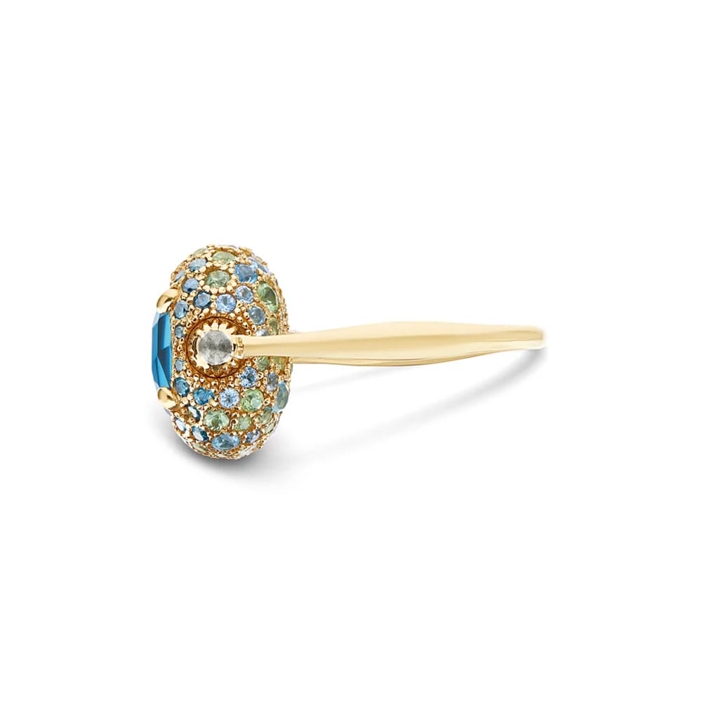 Ring, Dancing In The Rain Reverse - Blå diamant, Topas og Safir