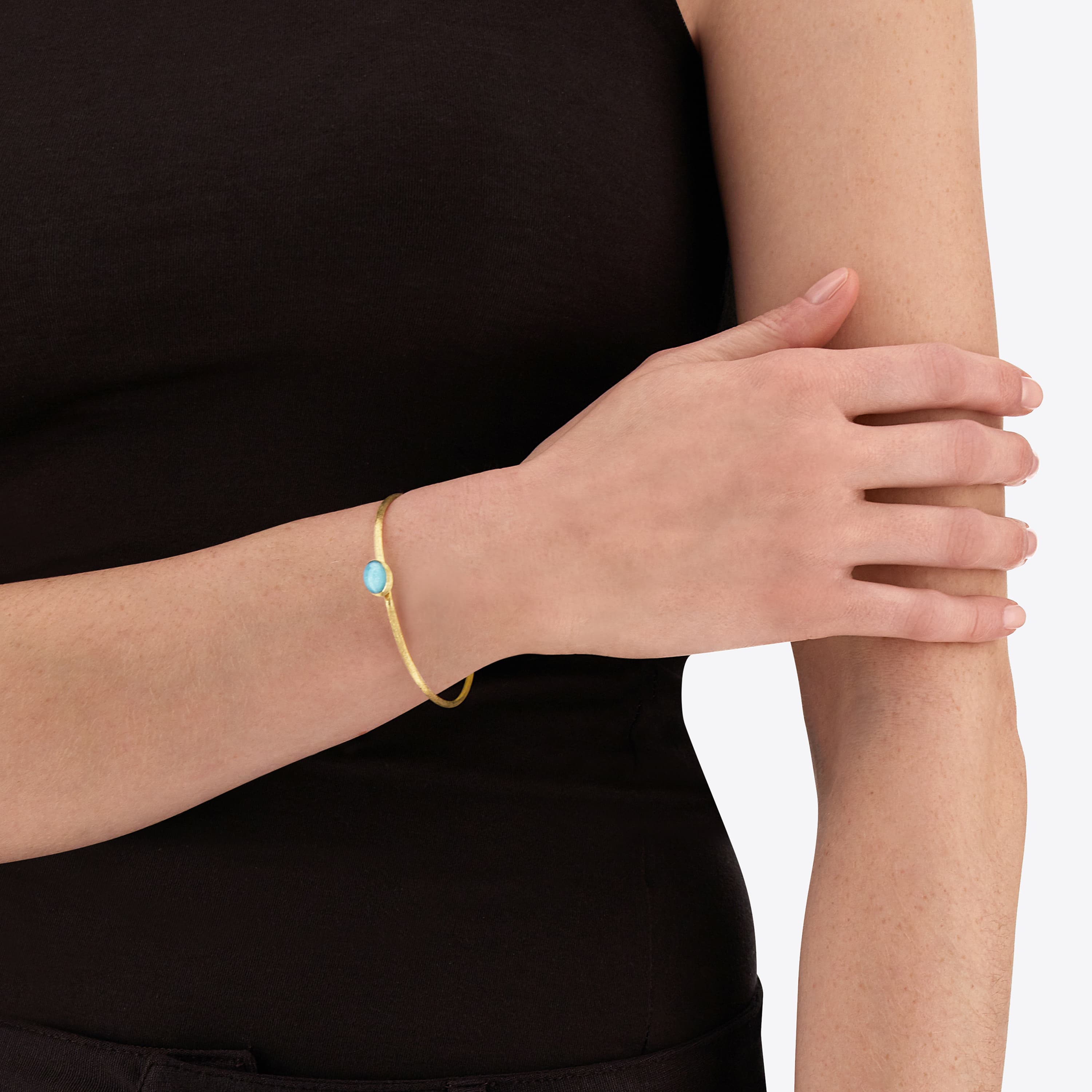 Armring, Boules Dublett amazonitt og bergkrystall