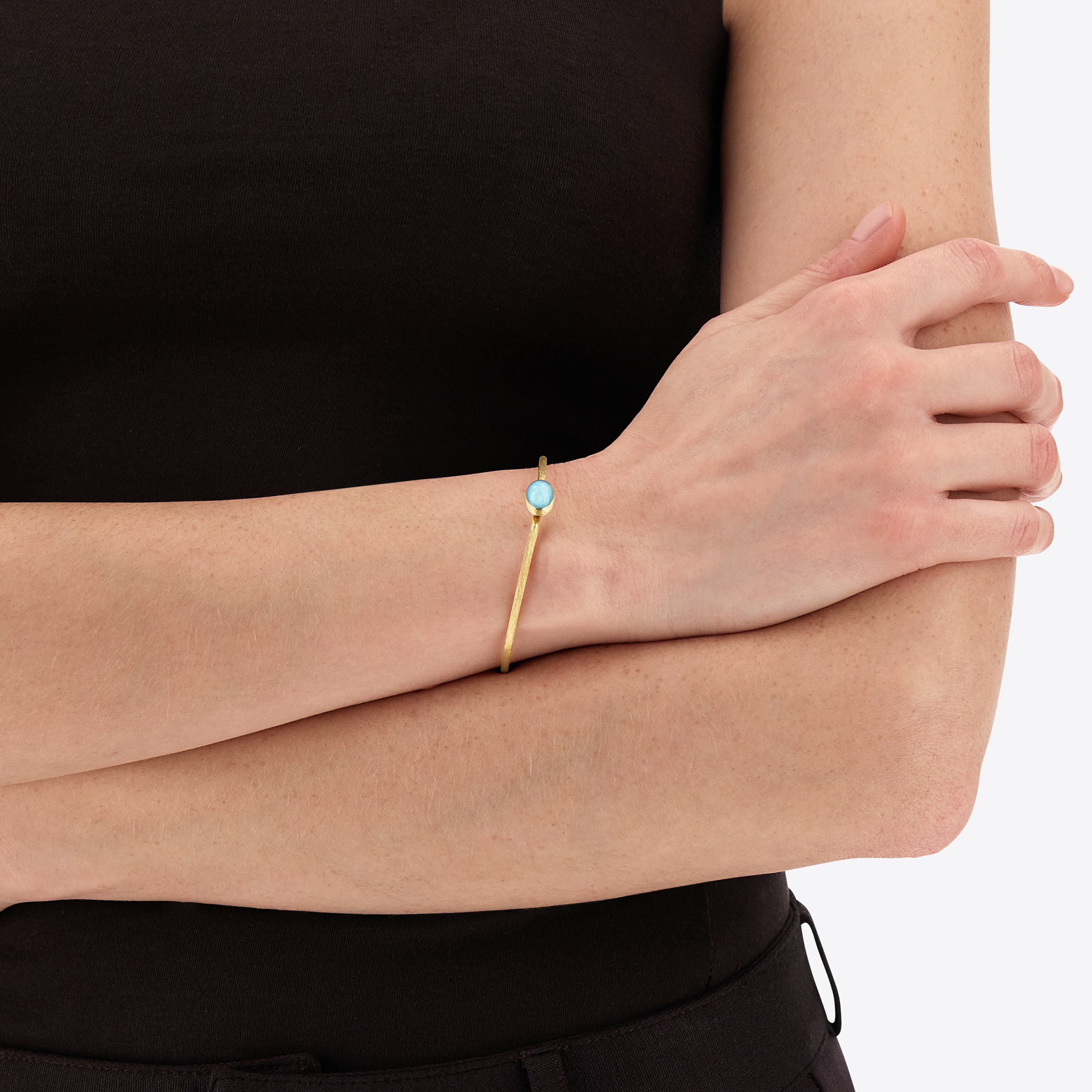 Armring, Boules Dublett amazonitt og bergkrystall
