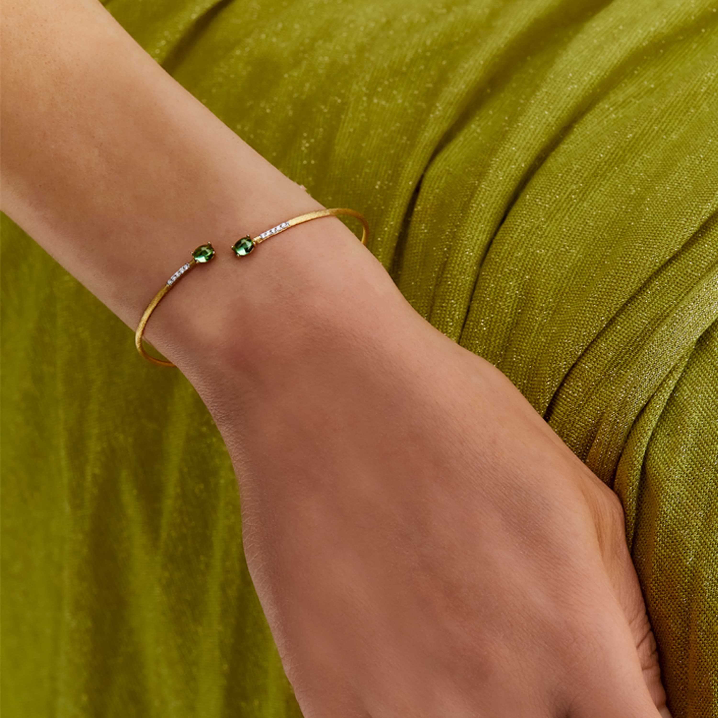 Armring, Dancing In The Rain Tourmalines - Grønn Turmalin