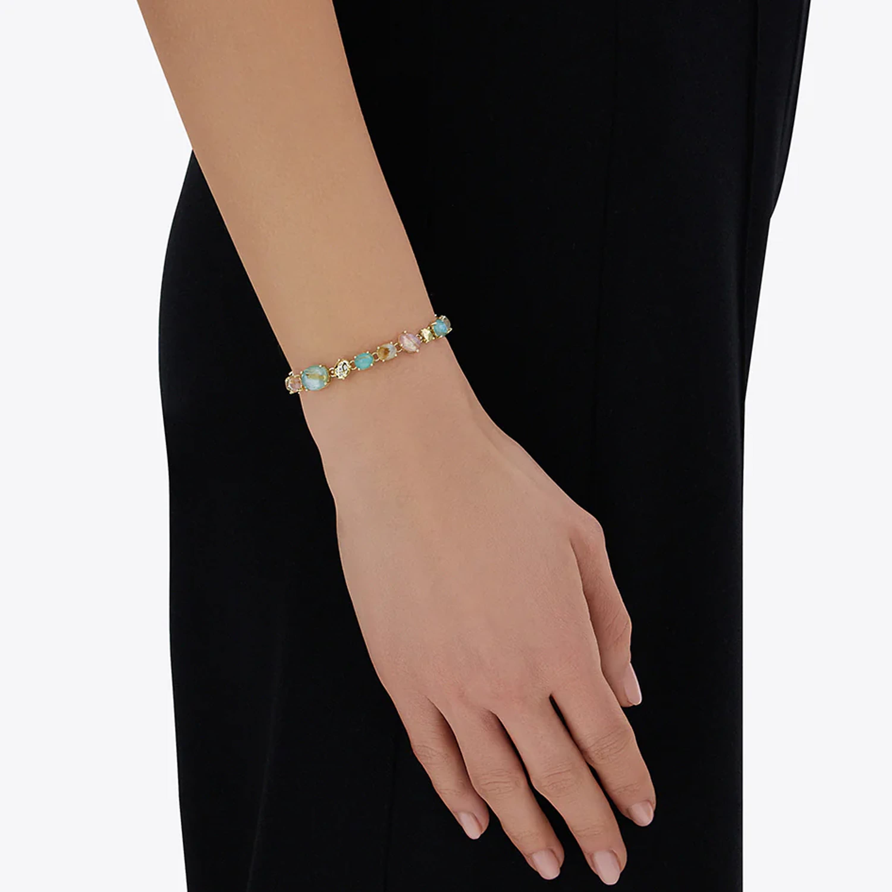 Armbånd, Ipanema - Rutilkvarts, Perlemor, Jade rosa og Amazonitt