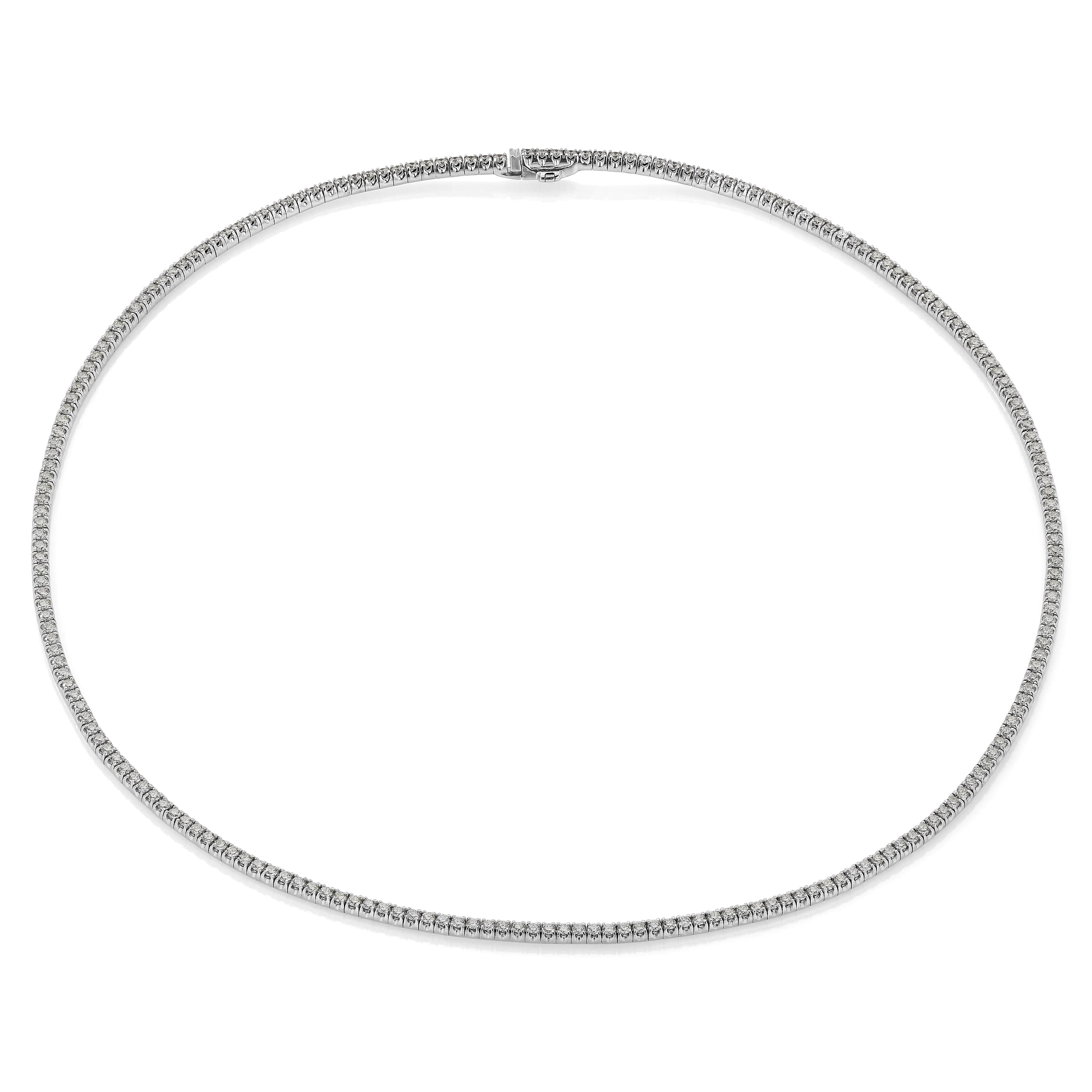 Tenniskjede, Collier 4,01 ct hvitt gull