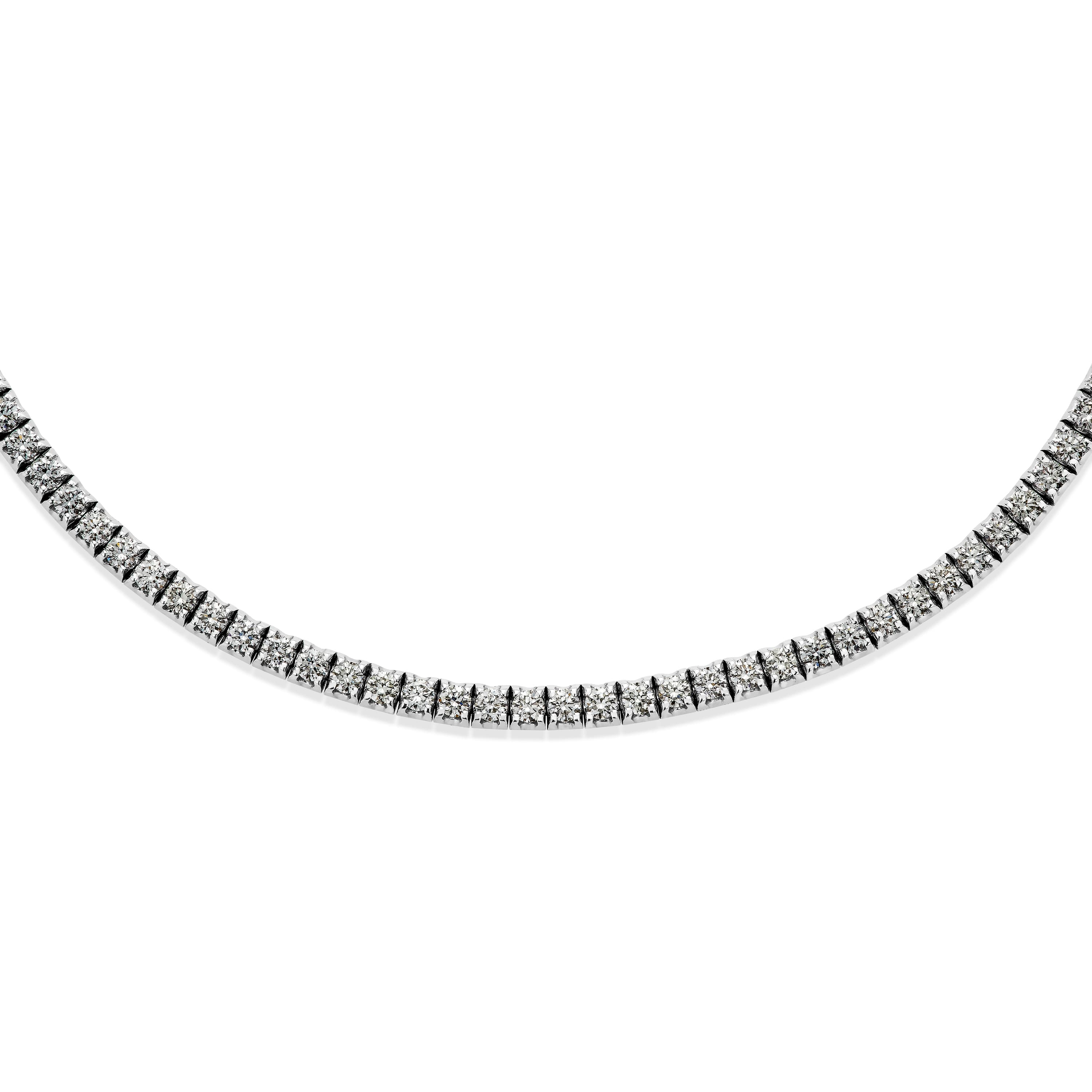 Tenniskjede, Collier 4,01 ct hvitt gull