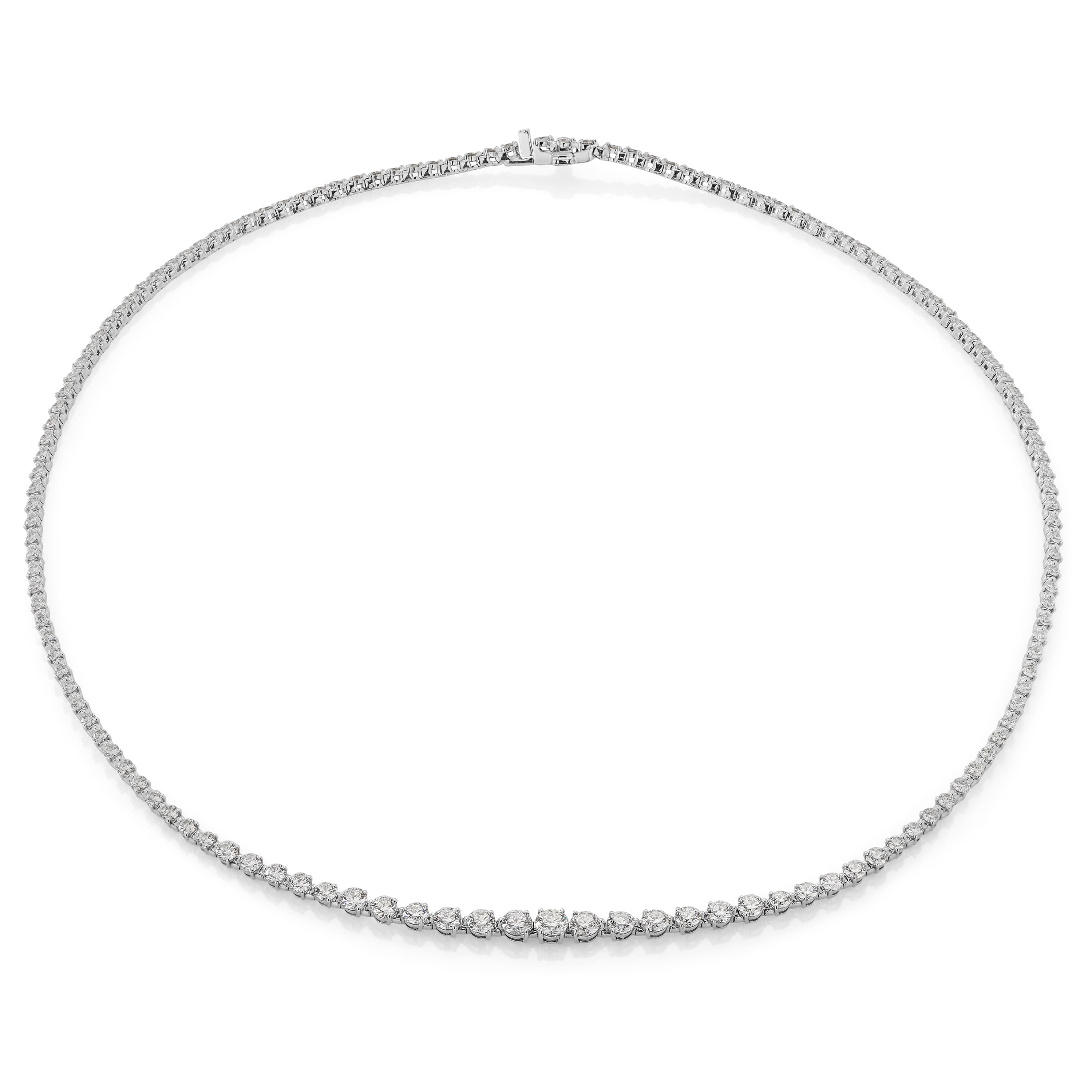 Tenniskjede, Star Collier 6,24 ct hvitt gull