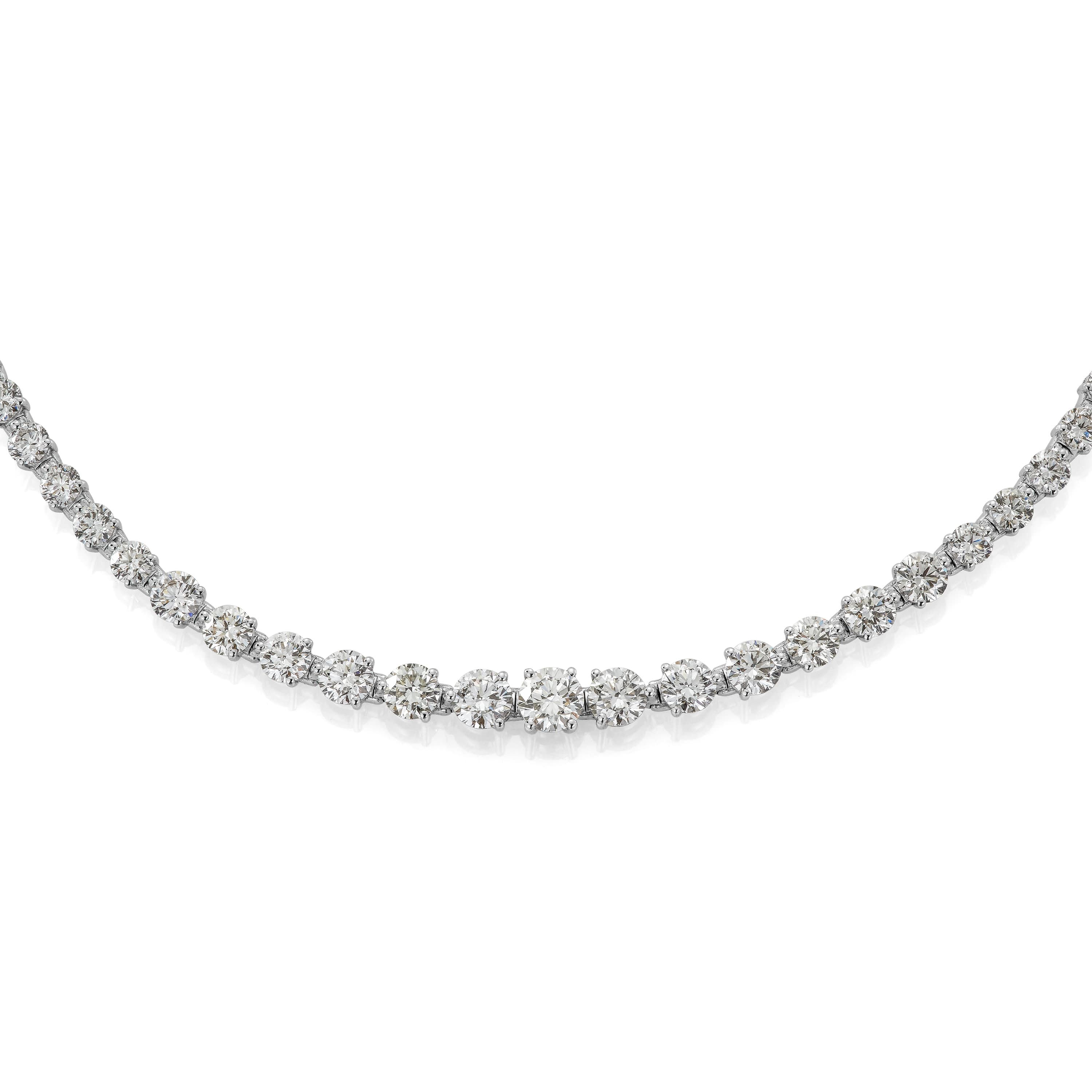 Tenniskjede, Star Collier 6,24 ct hvitt gull