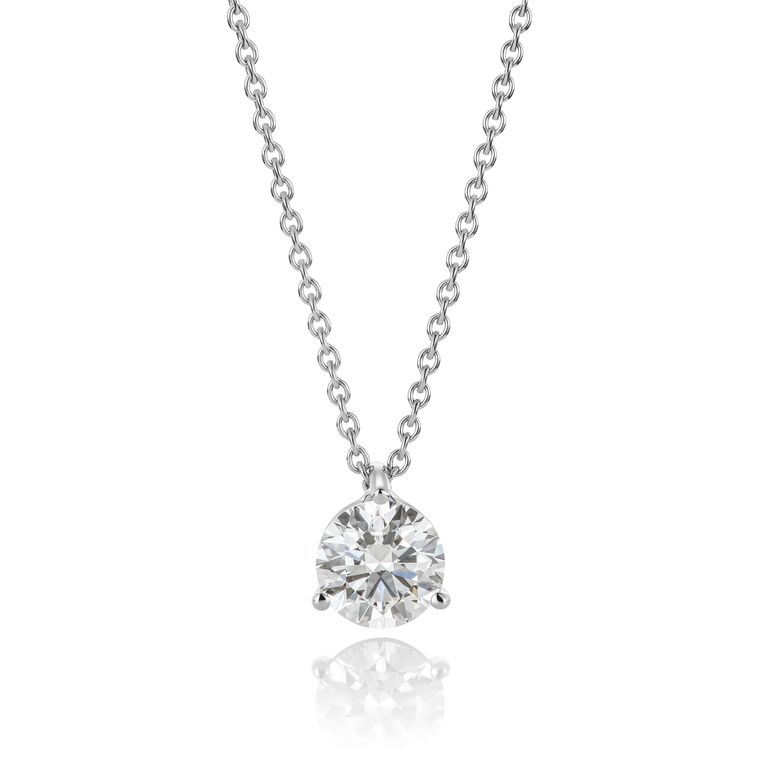 Kjede, Floating Diamond 1,00 ct hvitt gull