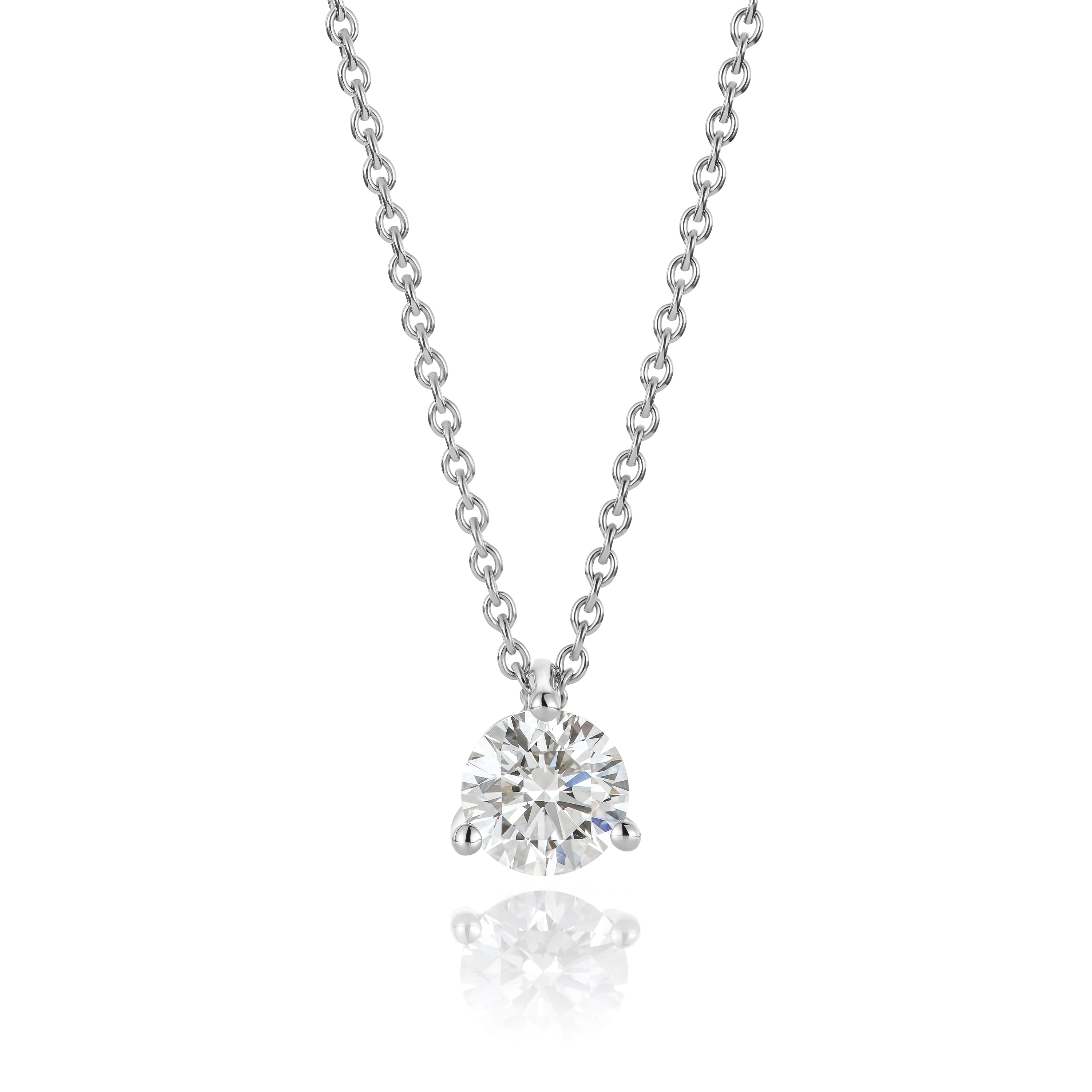 Kjede, Floating Diamond 0,75 ct hvitt gull