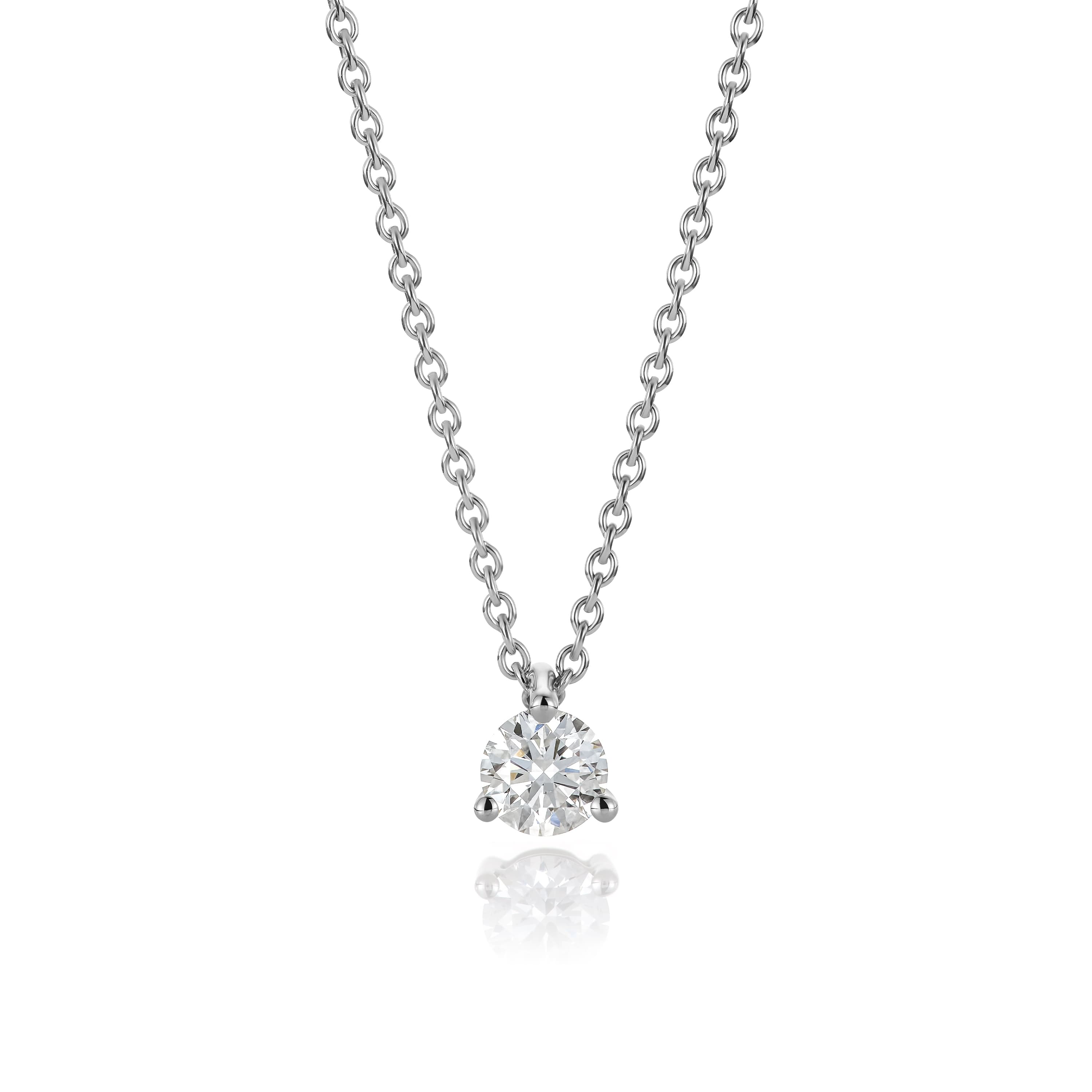 Kjede, Floating Diamond 0,30 ct hvitt gull