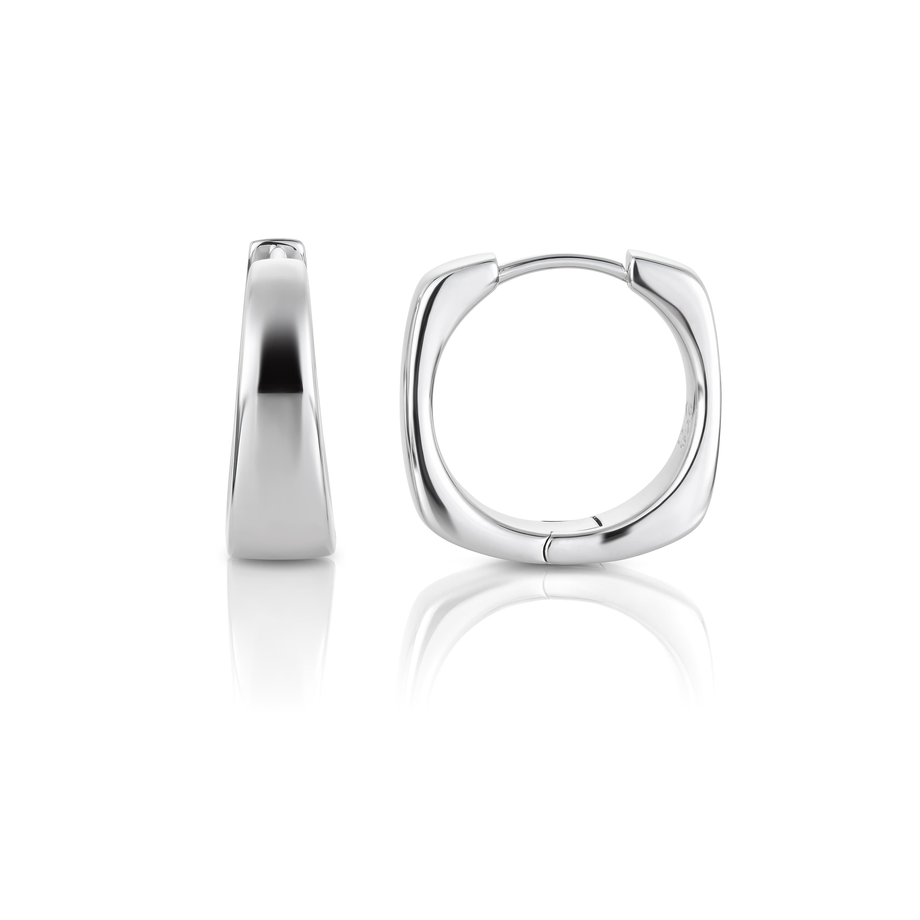 Øreringer, Square bold sølv