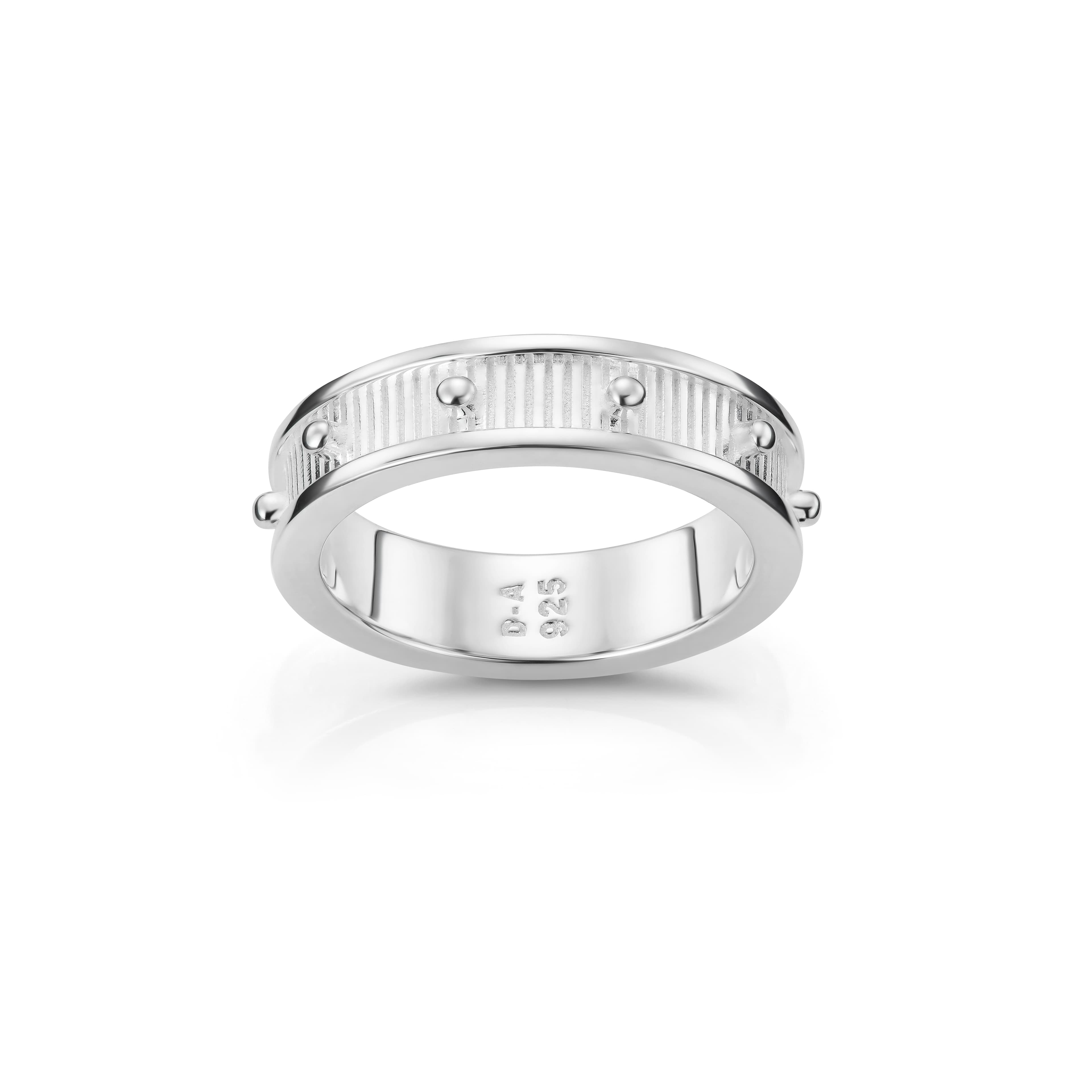 Ring, Deco sølv med kuler